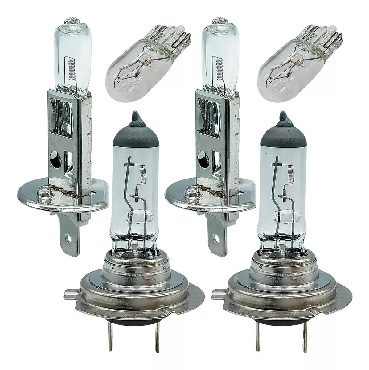 COMP Kit Lampada Farol Alto Baixo E Lanterna Foco Duplo H1 H7 T10