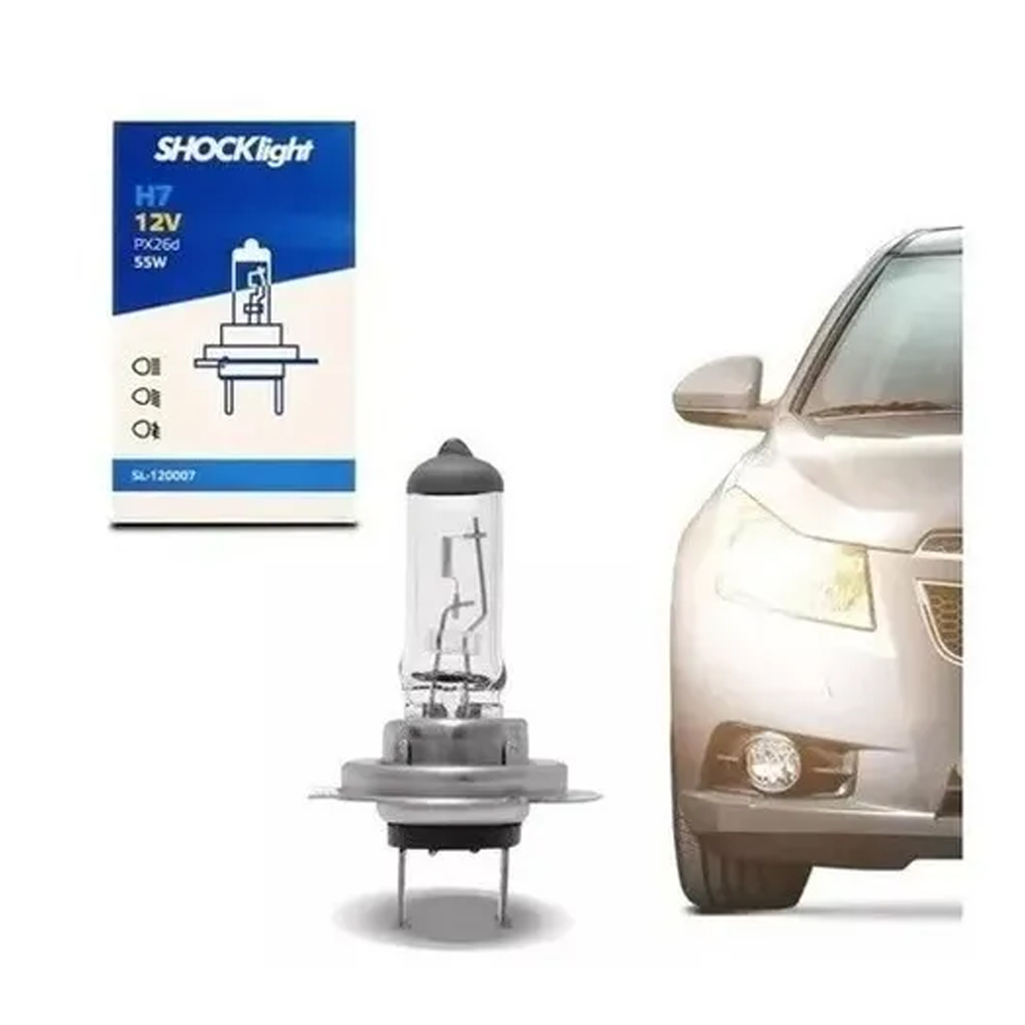 COMP 10 Lampadas Halogena Amarela H7 12v 55w Standart Shocklight