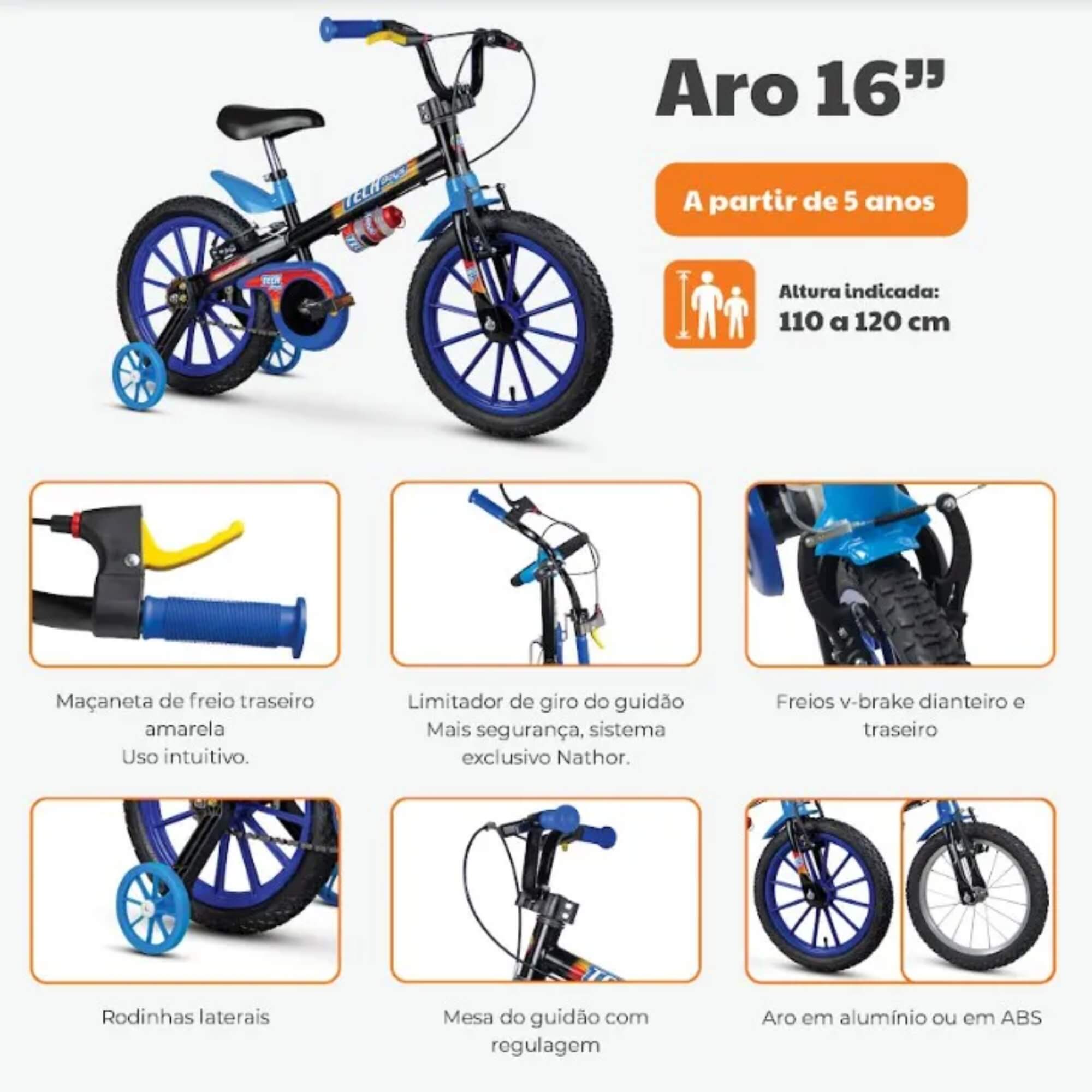 Bicicleta Infantil Aro 16" Hot Wheels Mattel Nathor - 101360160001