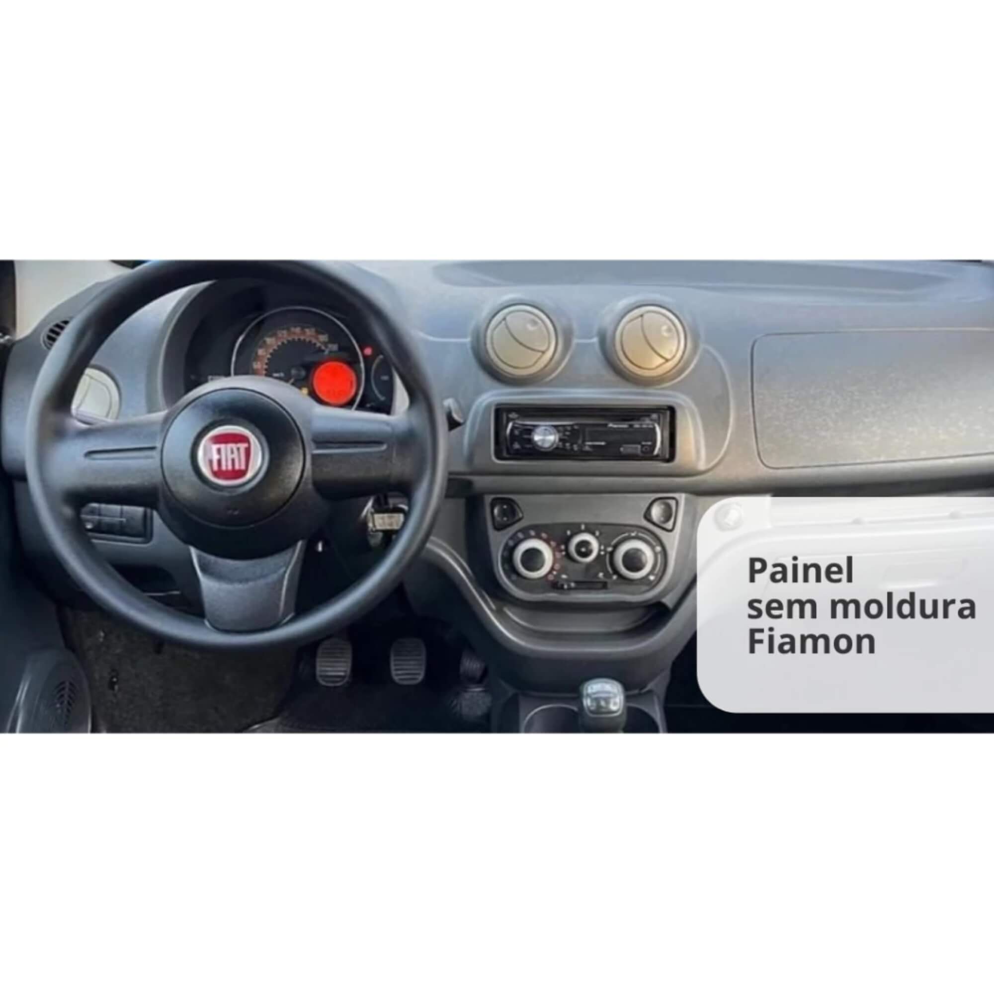 Moldura 2Din 6.8" e 7" Uno Vivace 2010/2016 e Fiorino G3 2014/2021 na cor Grafite Fiamon - 5975