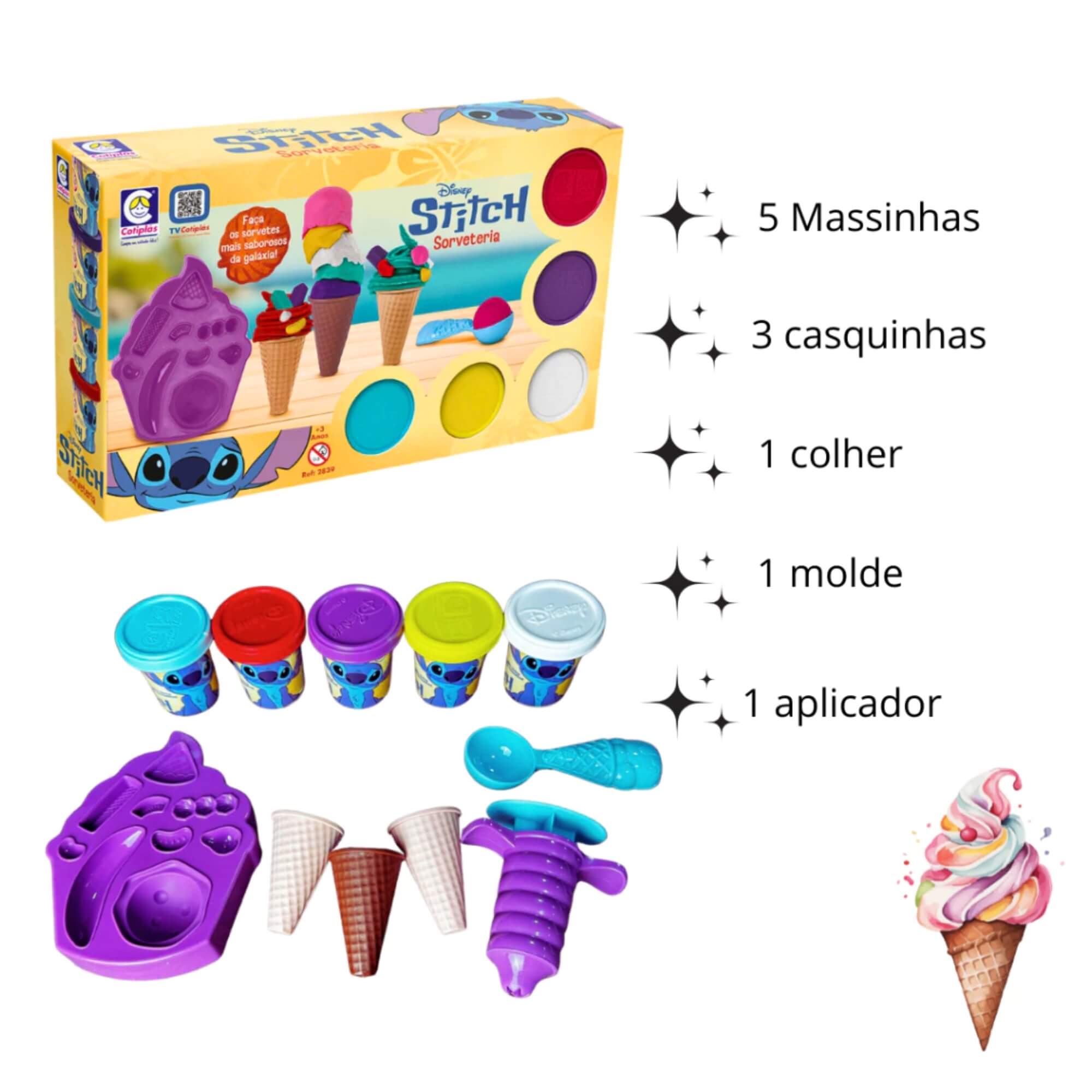 Brinquedo Infantil Sorveteria do Stitch Disney Cotiplás - 2839
