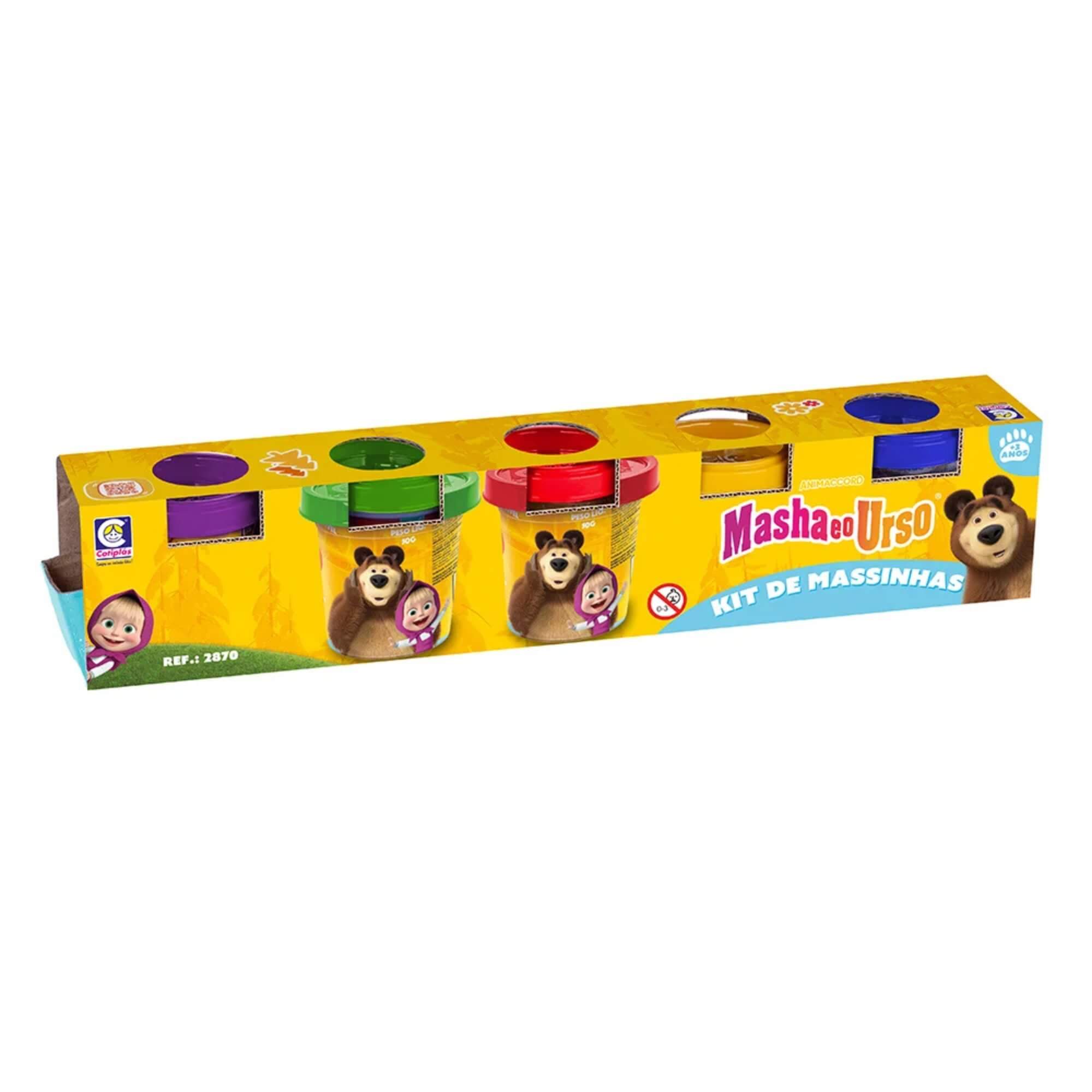 Brinquedo Infantil Masha e o Urso Kit De Massinhas 50g Cotiplás - 2870