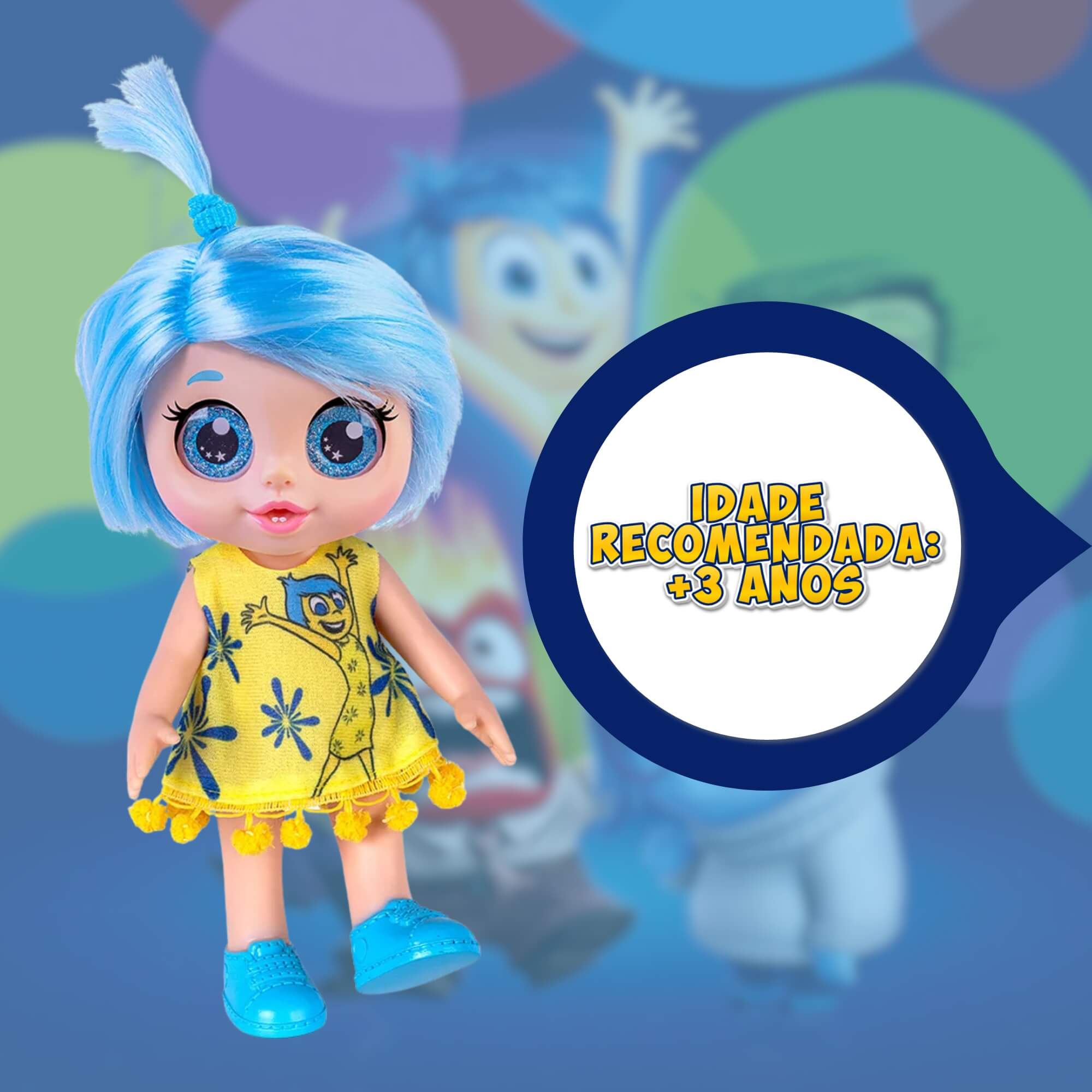 Boneca Infantil Divertida Mente 2 Festa Fantasia Alegria Cotiplás - 2877