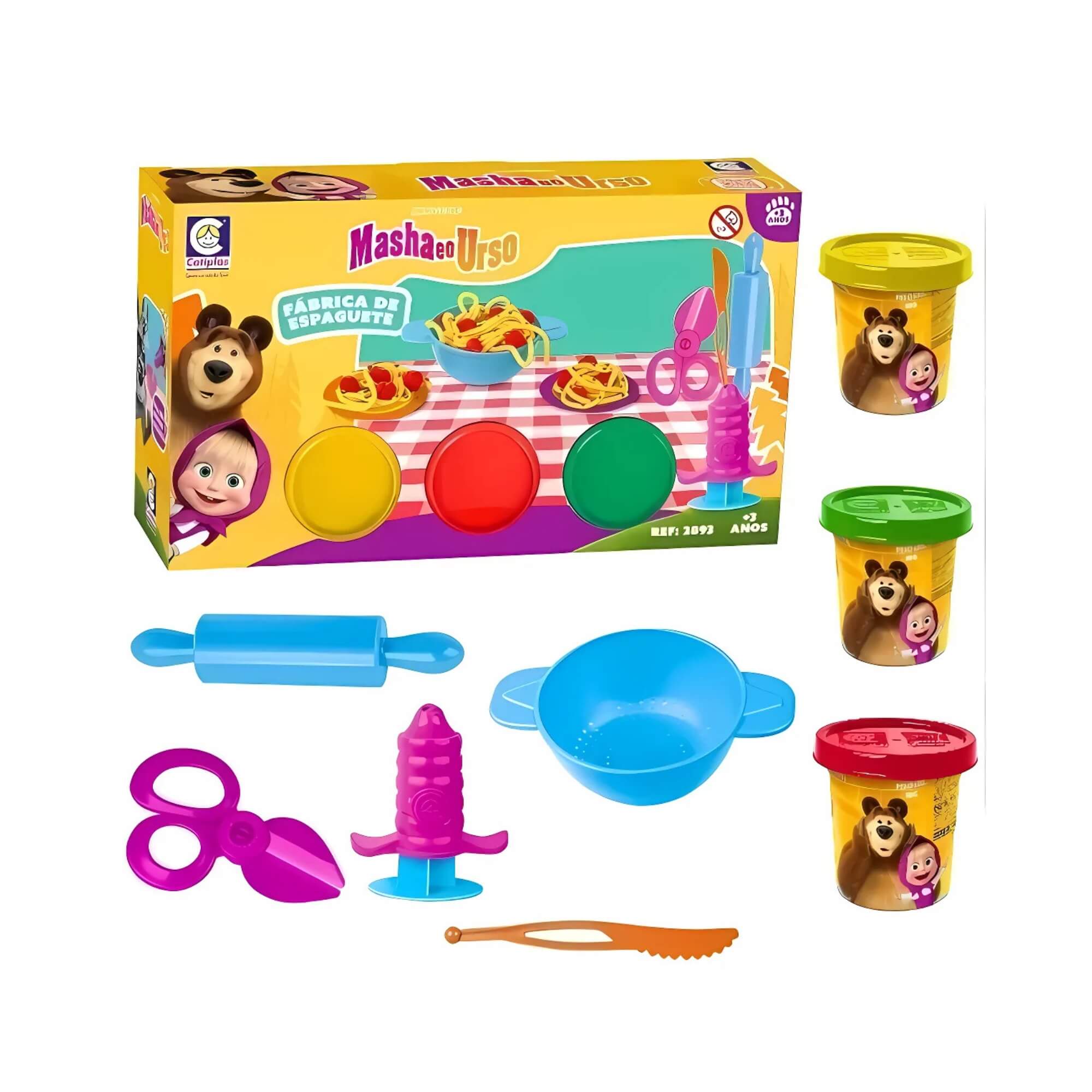 Brinquedo Infantil Masha e o Urso - Fábrica de Espaguete Cotiplás - 2893
