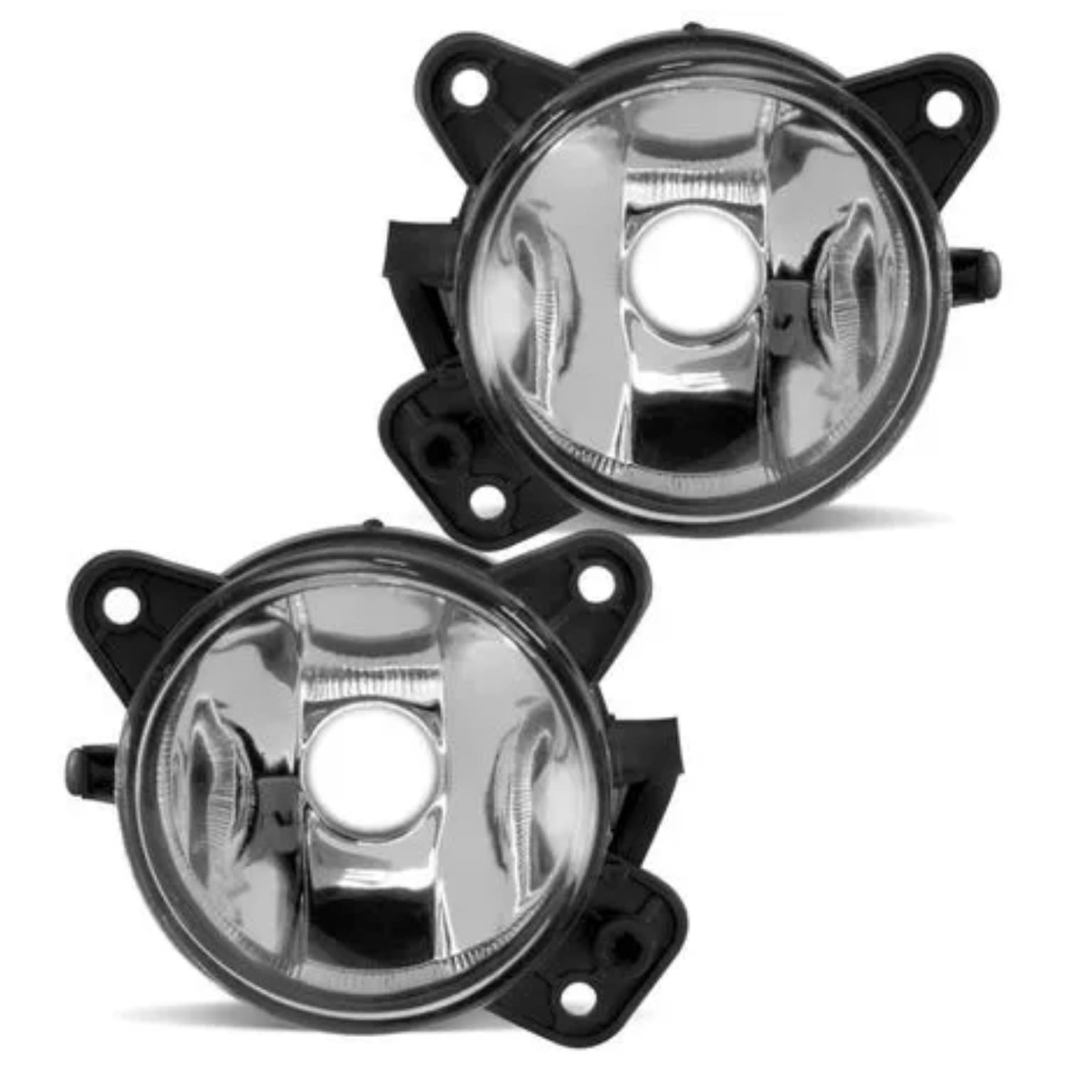 COMP Kit Farol de Milha Polo 10/11 Moldura preta Botão Curto Modelo Original + Kit Led HB4