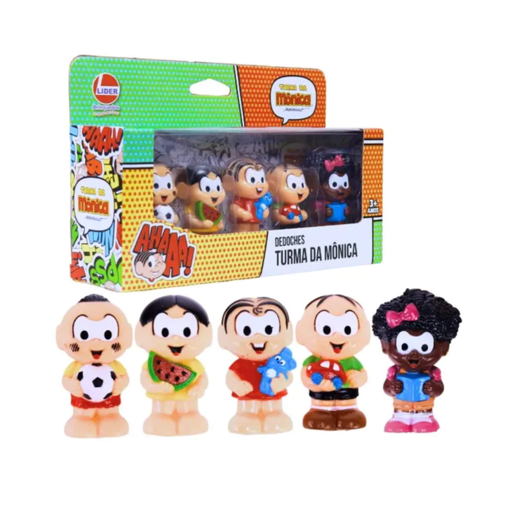 Brinquedo Infantil Dedoches Turma da Mônica Kit com 5 Líder - 3767