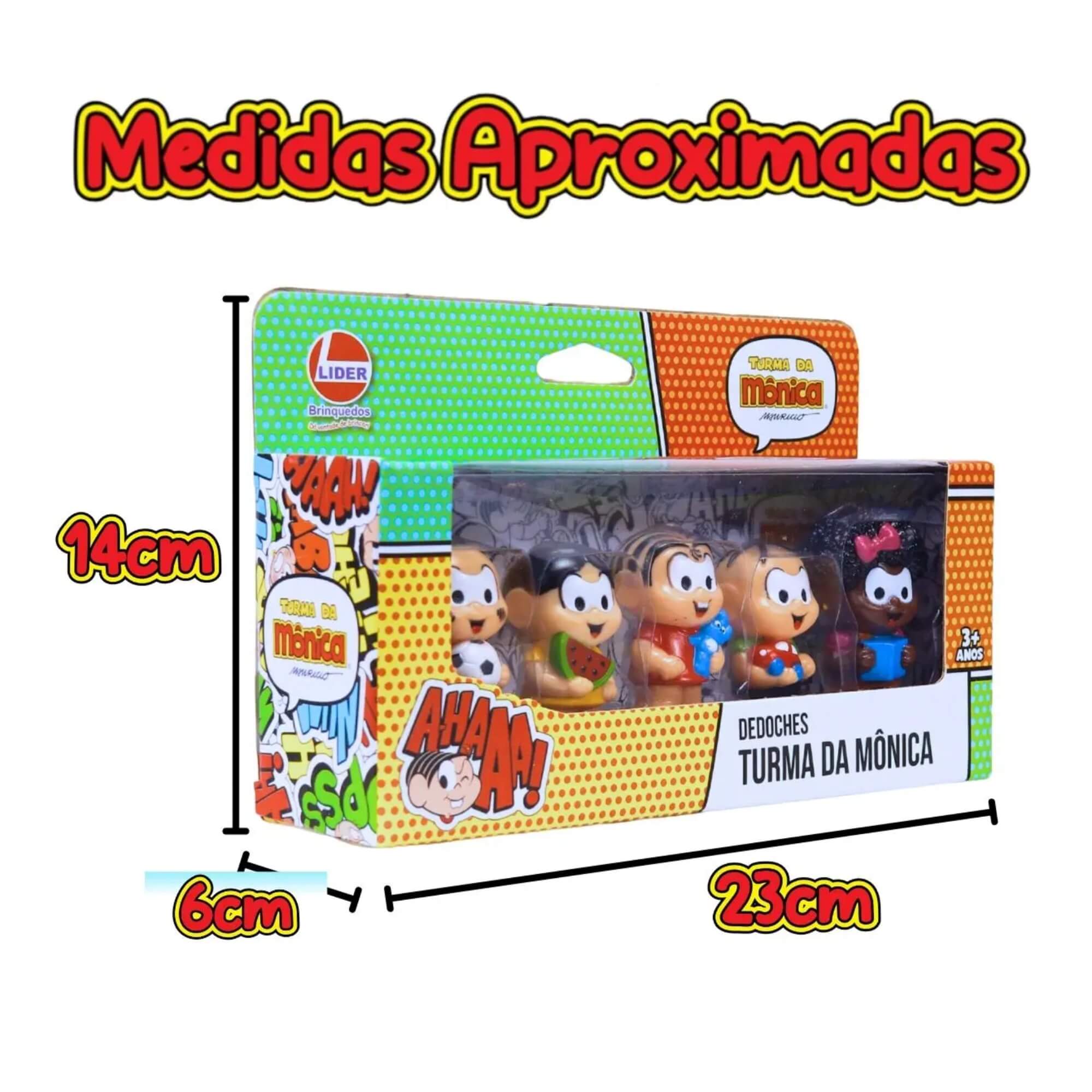 Brinquedo Infantil Dedoches Turma da Mônica Kit com 5 Líder - 3767