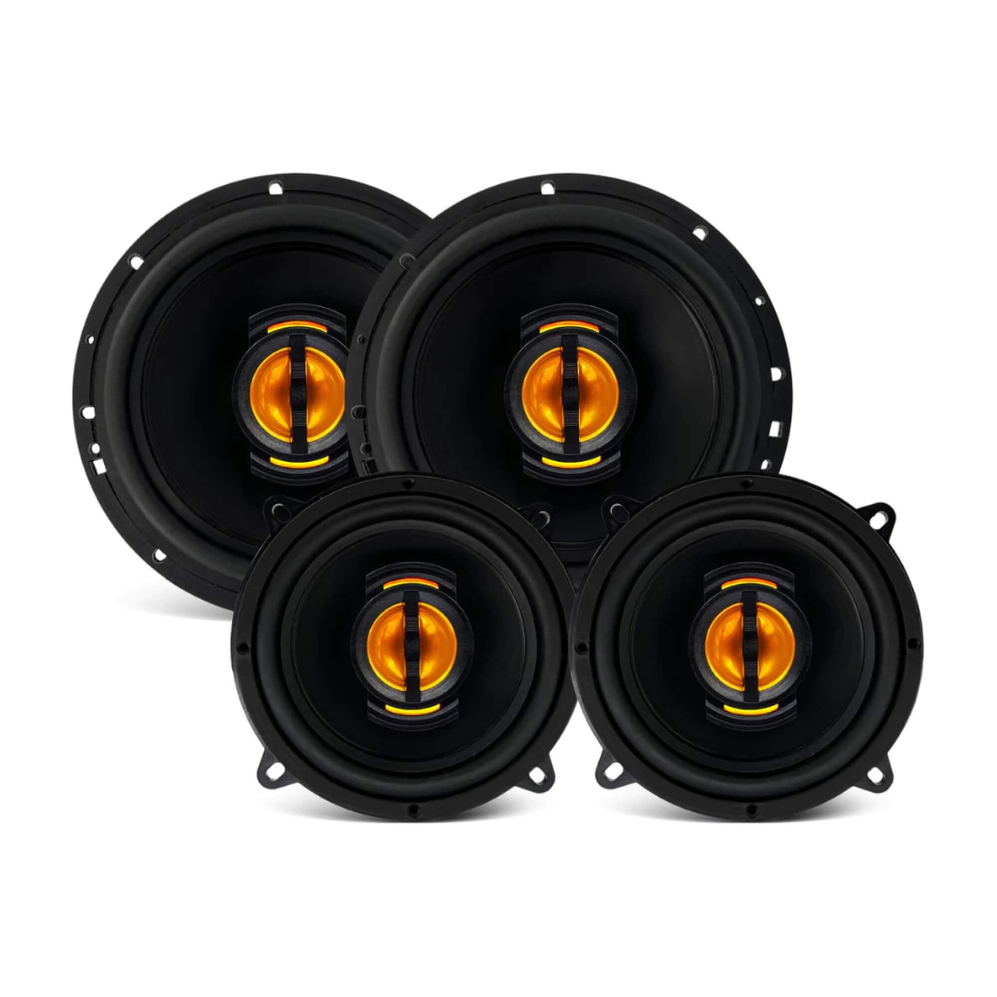 Kit Alto Falantes Portas Dianteiras Traseiras 220WRMS Flex Leson Car.:Saveiro CE CD Cab. Dupla