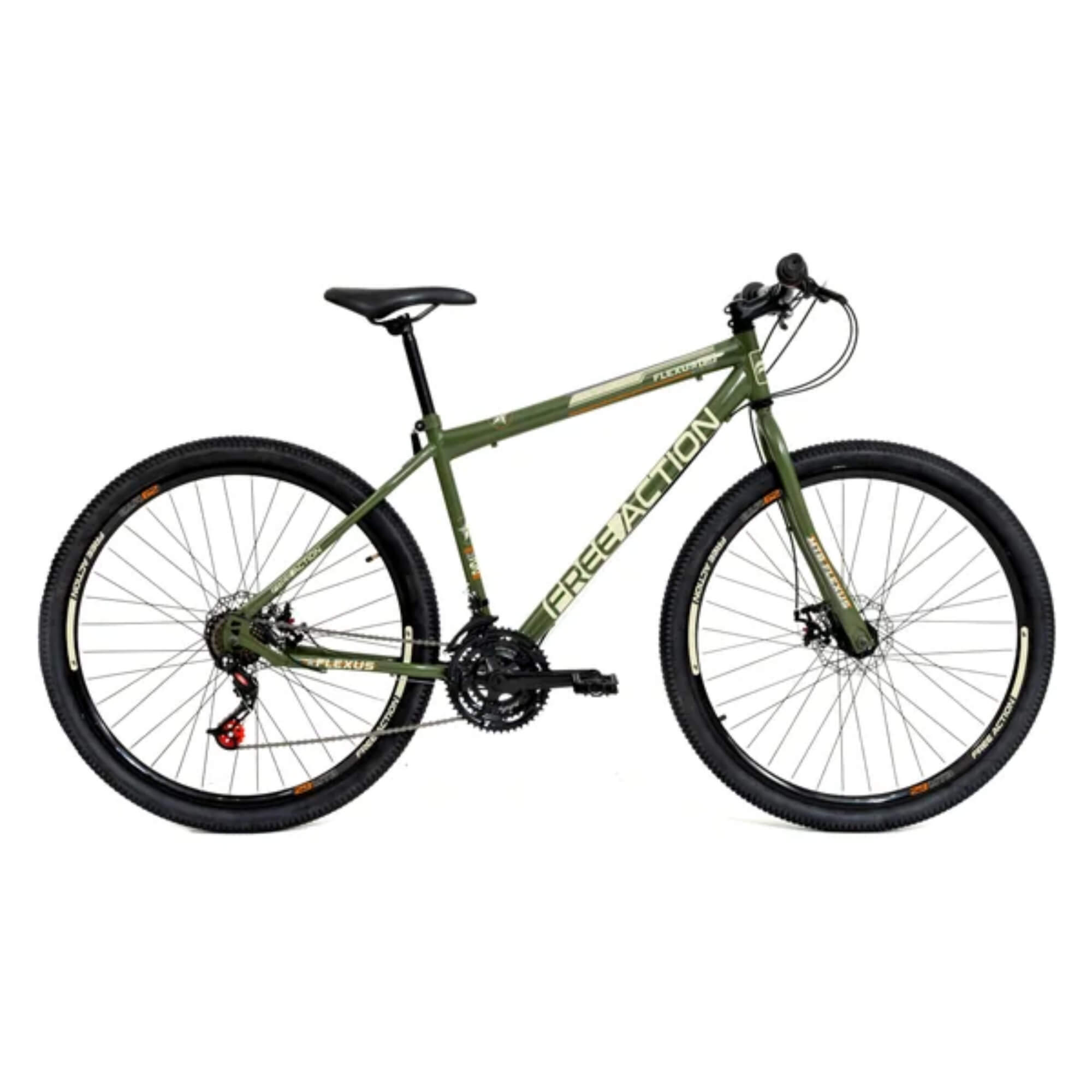 Bicicleta Aro 29" Flexus 1.5 MTB 21V Disk-Brake Verde Militar Free Action - 3020601381302-065