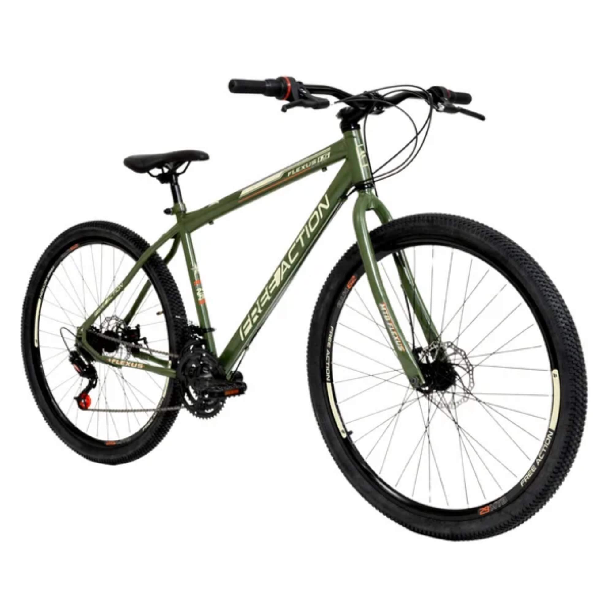 Bicicleta Aro 29" Flexus 1.5 MTB 21V Disk-Brake Verde Militar Free Action - 3020601381302-065