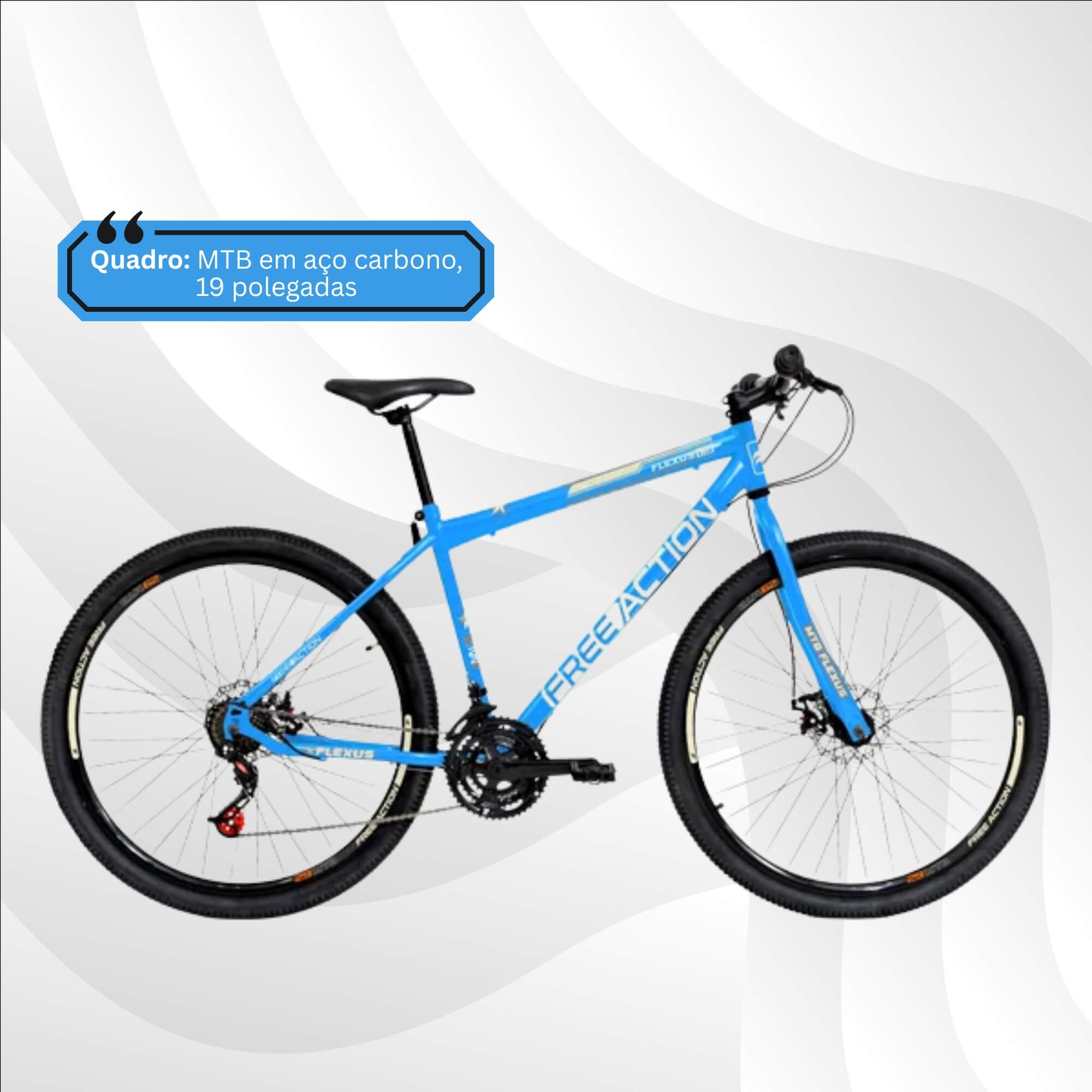 Bicicleta Aro 29" Flexus 1.5 MTB 21V Disk-Brake Azul Free Action - 3020601381302-001