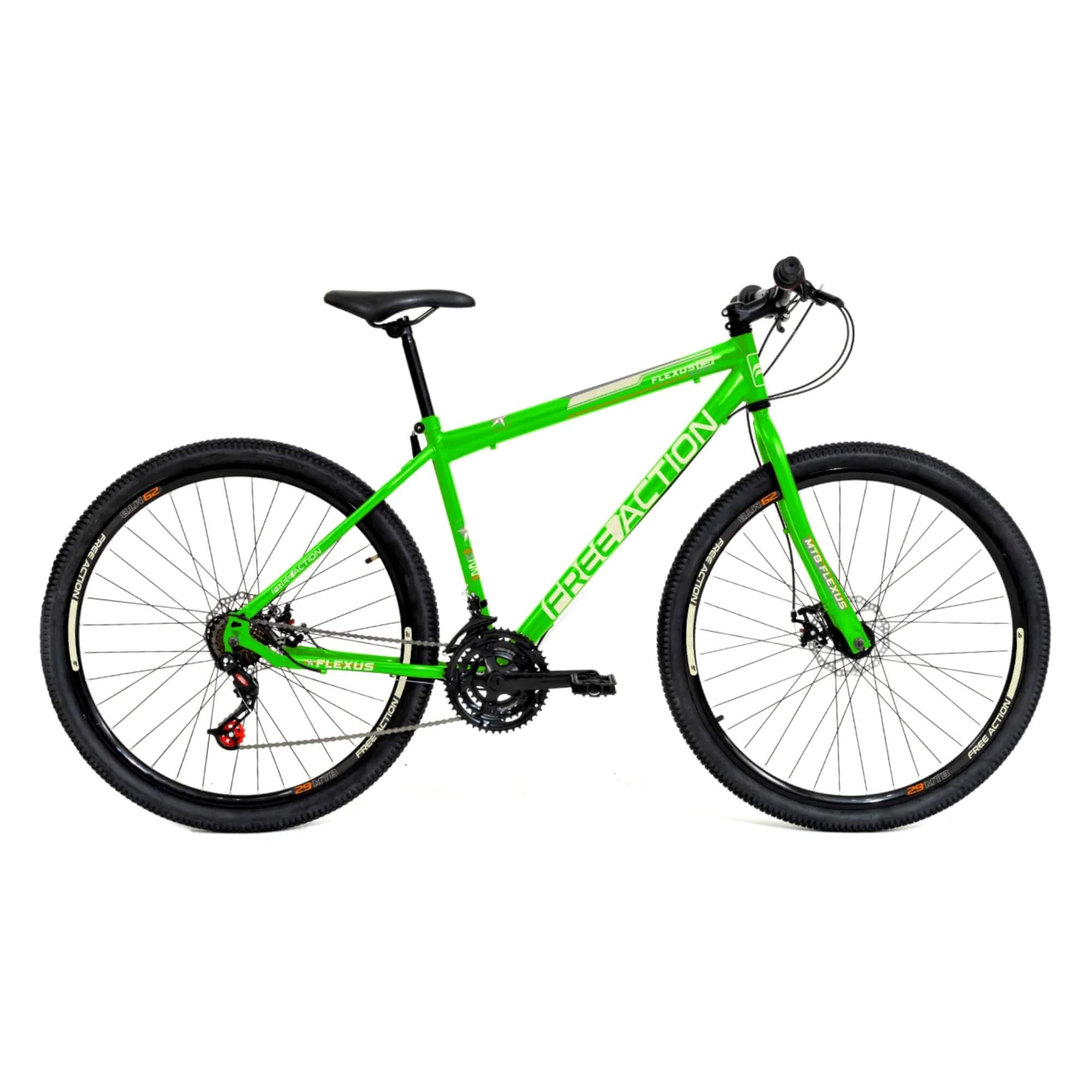 Bicicleta Aro 29" Flexus 1.5 MTB 21V Disk-Brake Verde Kawasaki Free Action - 3020601381302-062