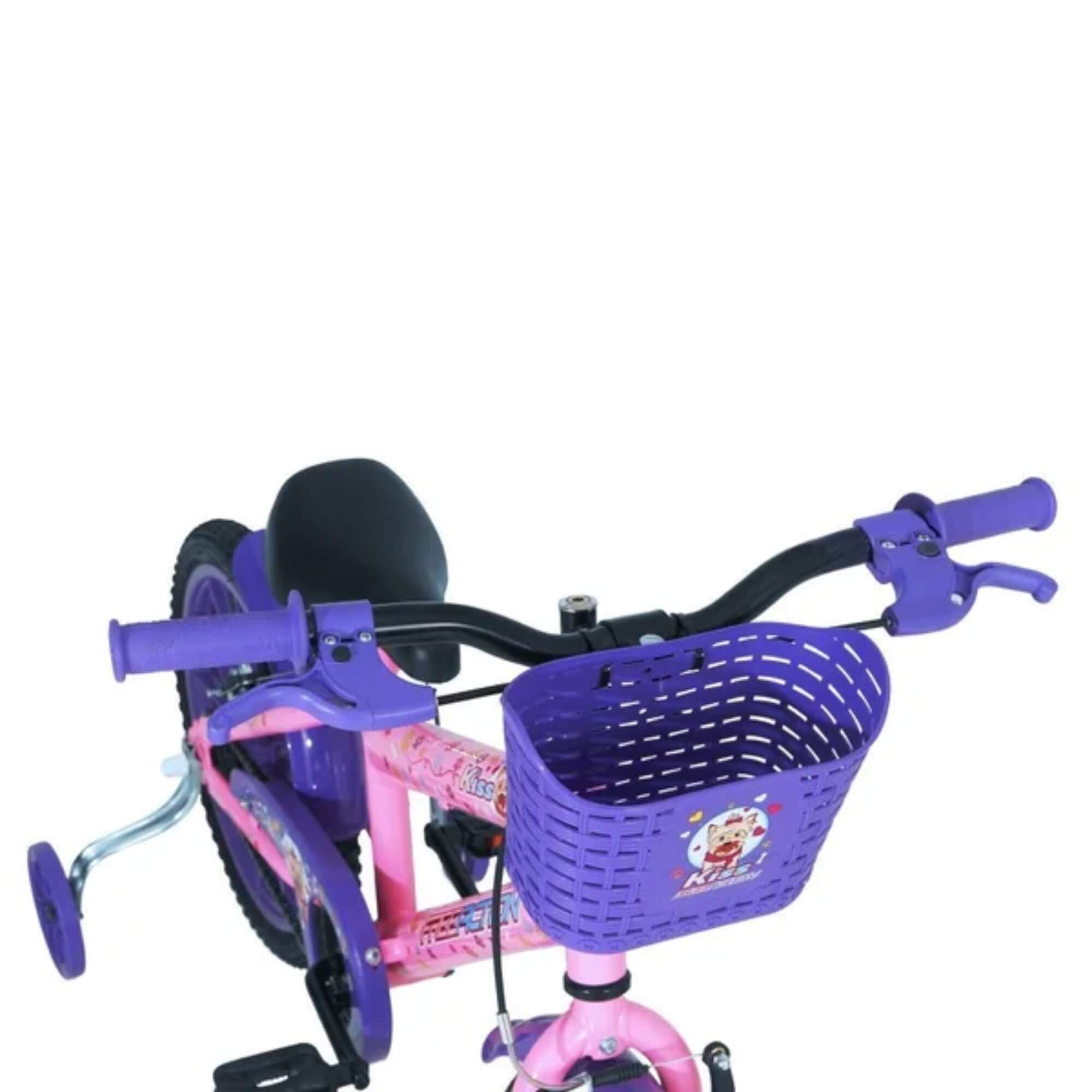 Bicicleta Infantil Aro 16" Kiss com Cesta Rosa Free Action - 3020701041801-057