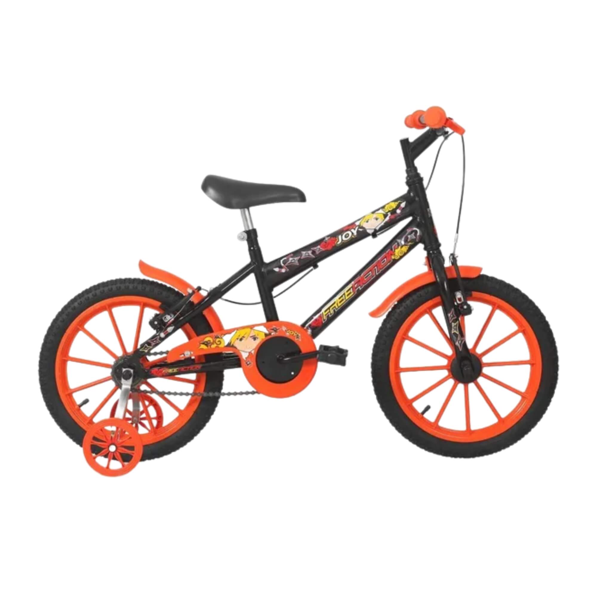 Bicicleta Infantil Aro 16" Joy MTB 1V V-Brake Preto Brilho Free Action - 3020701053201-021