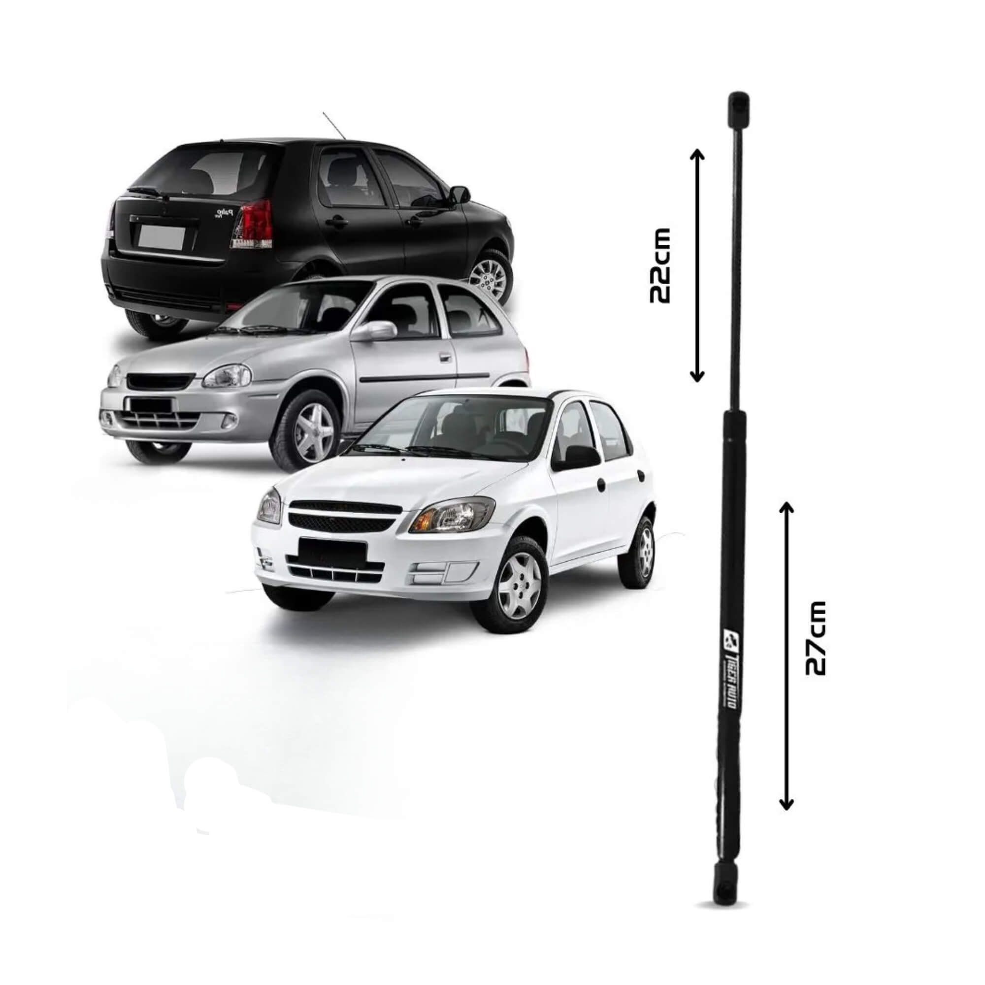 Amortecedor de Porta Malas Celta 2000/2014 Corsa 2002 Palio 1996/2011 Tiger Auto - 1201001