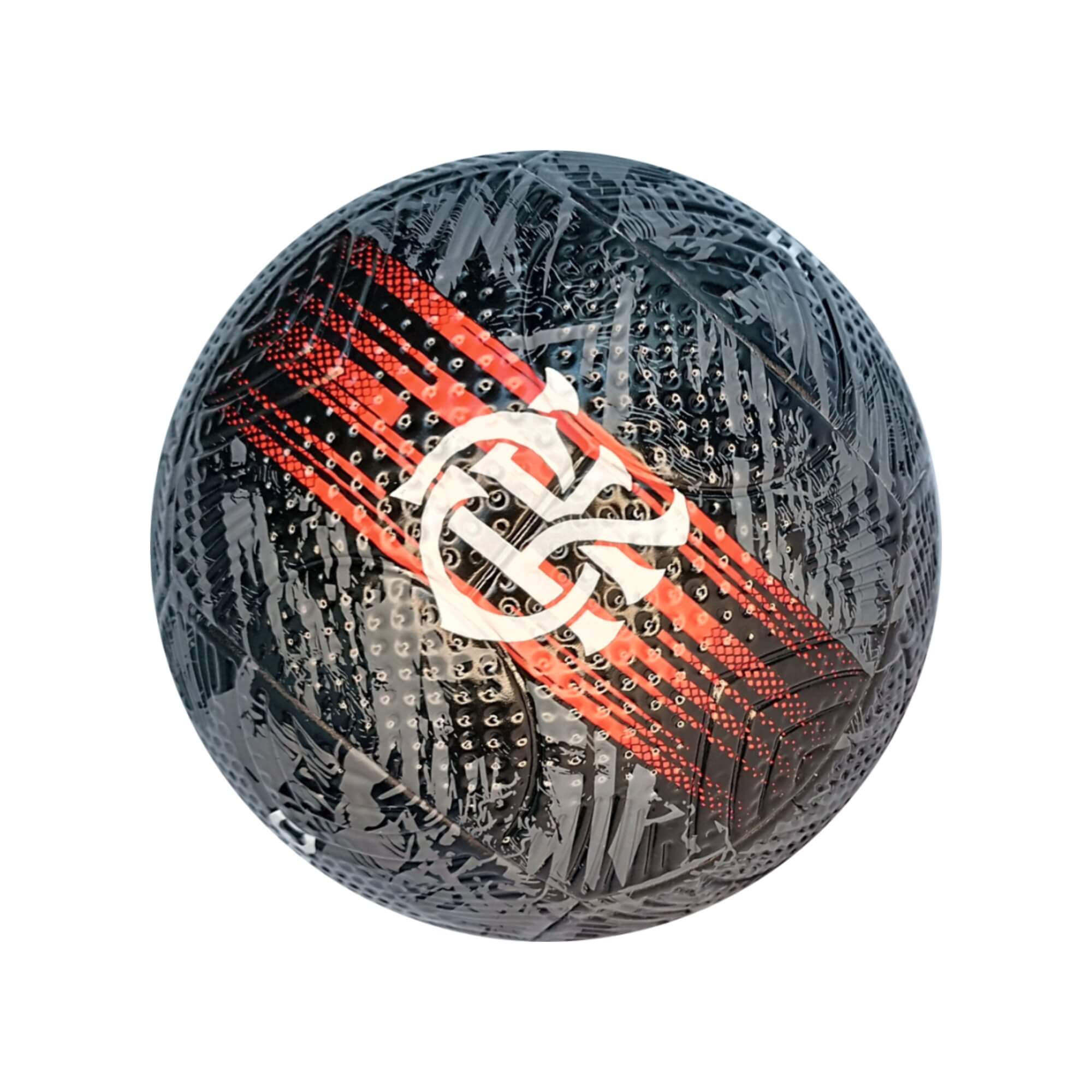 Mini Bola de Futebol PVC/PU Preta e Vermelha - Flamengo Futebol e Magia - 1922
