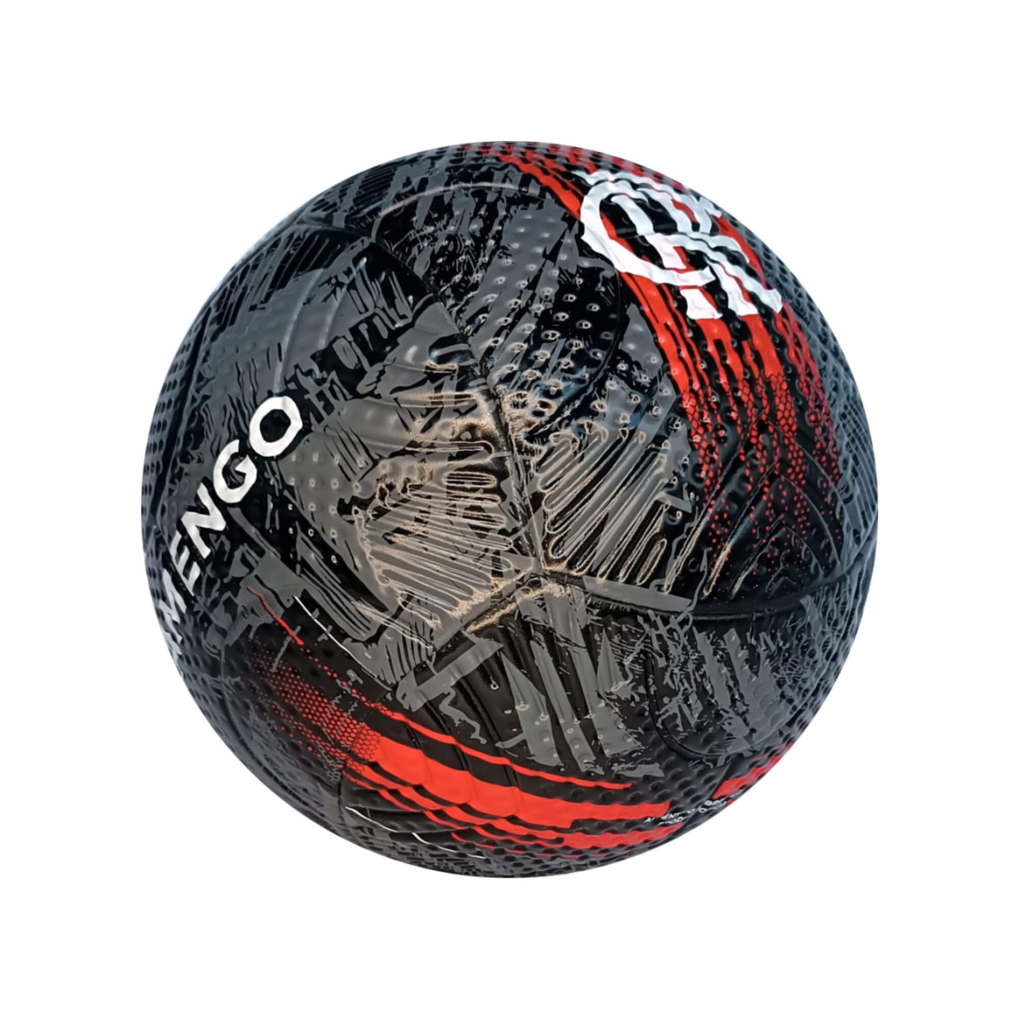 Mini Bola de Futebol PVC/PU Preta e Vermelha - Flamengo Futebol e Magia - 1922
