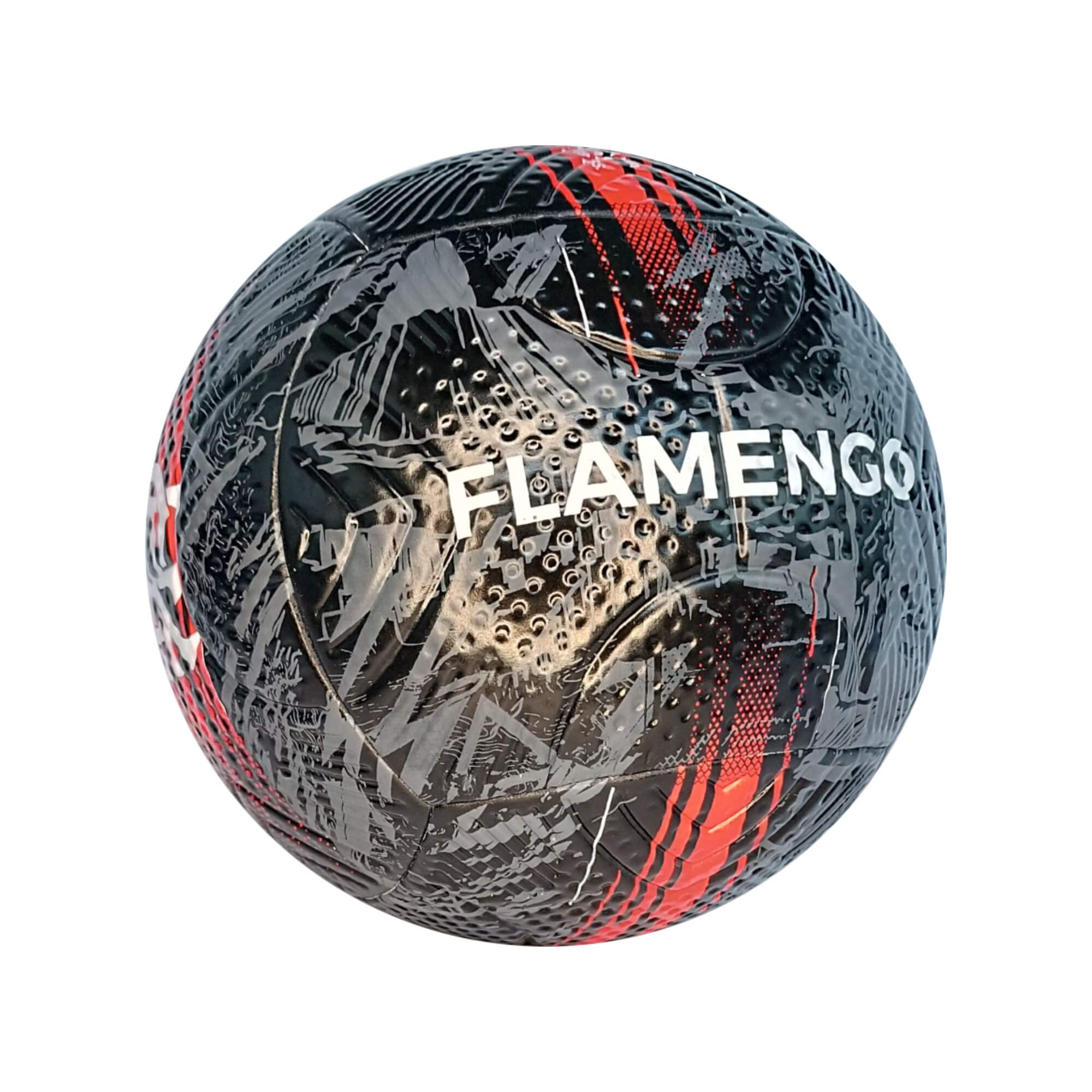 Mini Bola de Futebol PVC/PU Preta e Vermelha - Flamengo Futebol e Magia - 1922