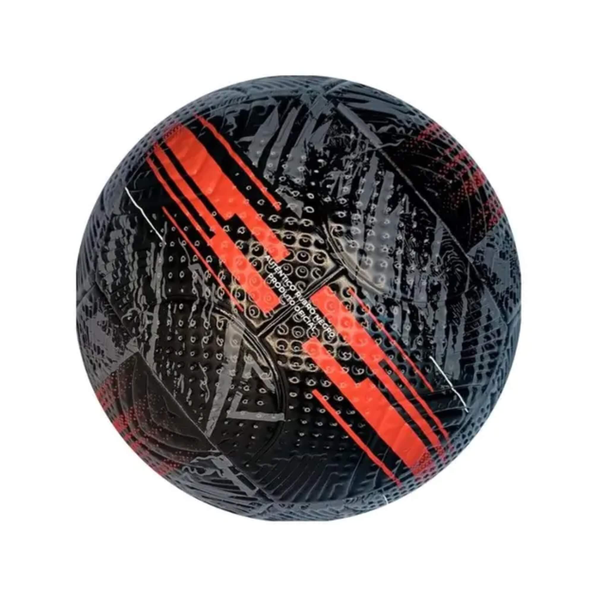 Bola de Futebol PVC/PU Nº 5 Flamengo cor Preta e Vermelha Futebol e Magia - 1920