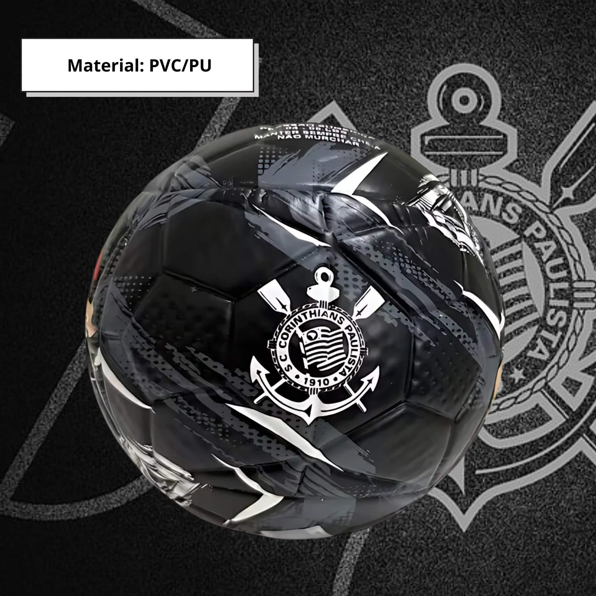 Mini Bola de Futebol PVC/PU Mascote Corinthians Futebol e Magia - 1874