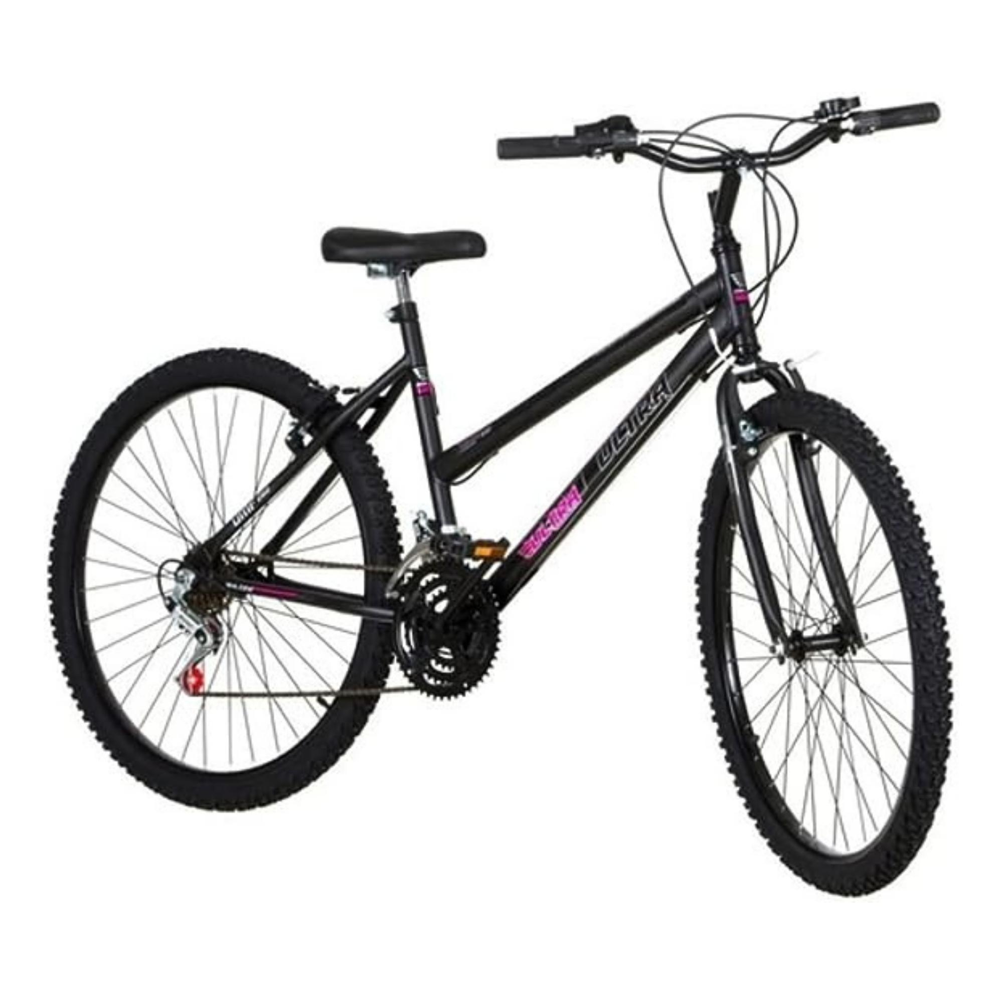 COMP Bicicleta Ultra Bikes Aro 26" Quadro Aço Carbono Preto + Capa p/ Celular Impermeável