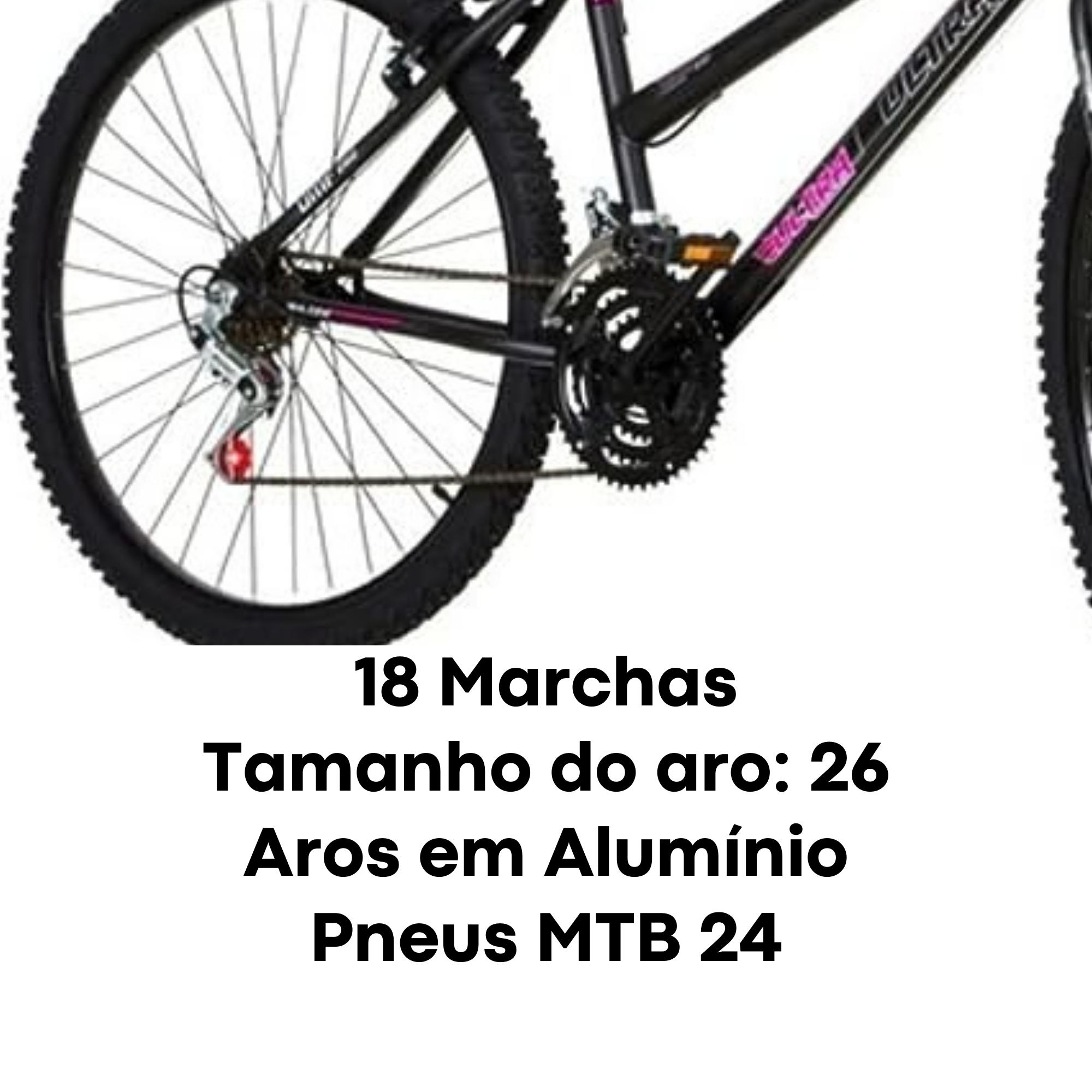 COMP Bicicleta Ultra Bikes Aro 26" Quadro Aço Carbono Preto + Capa p/ Celular Impermeável