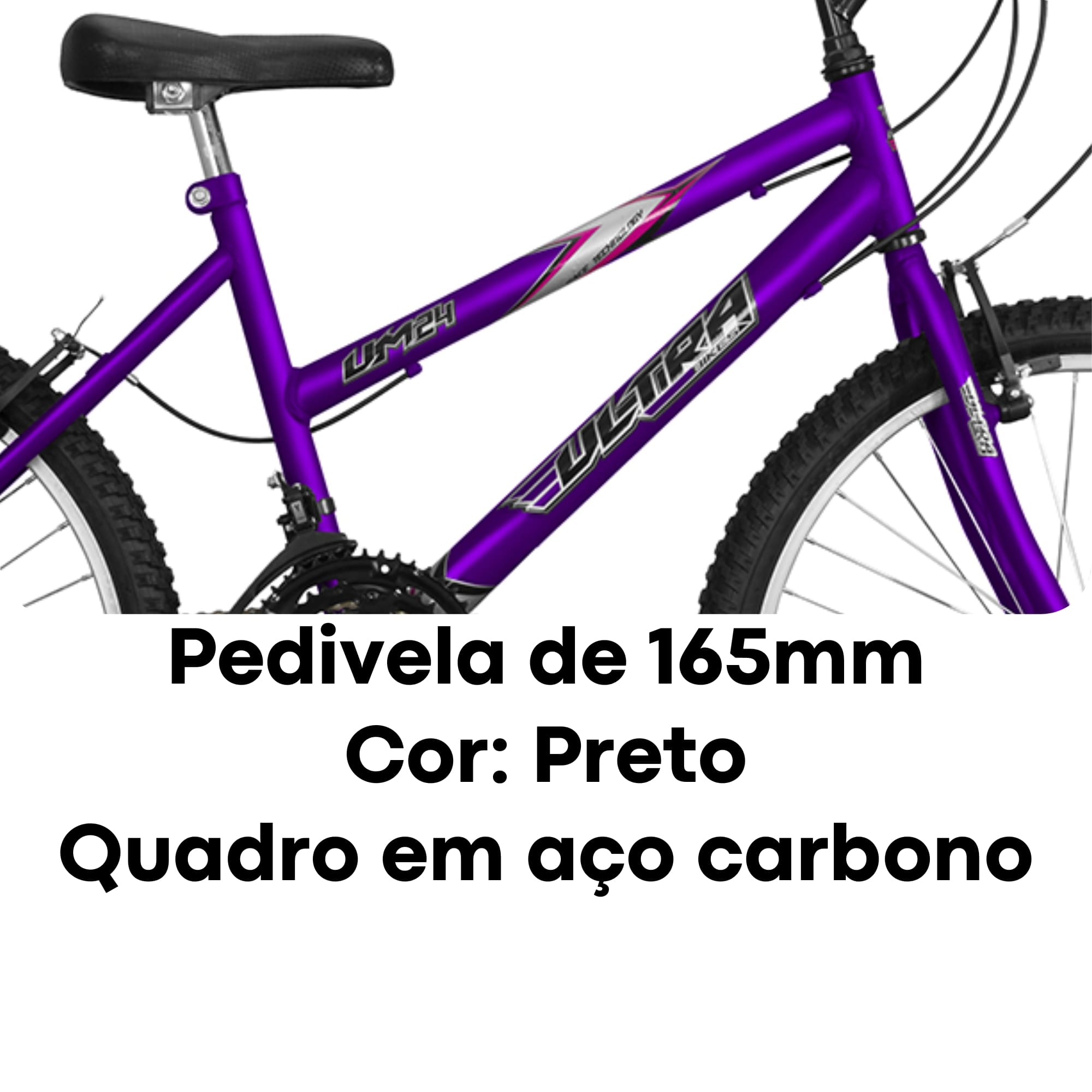 COMP Bicicleta Ultra Bikes Feminina Aro 24" Lilás 18 Marchas + Capa Impermeável para Celular