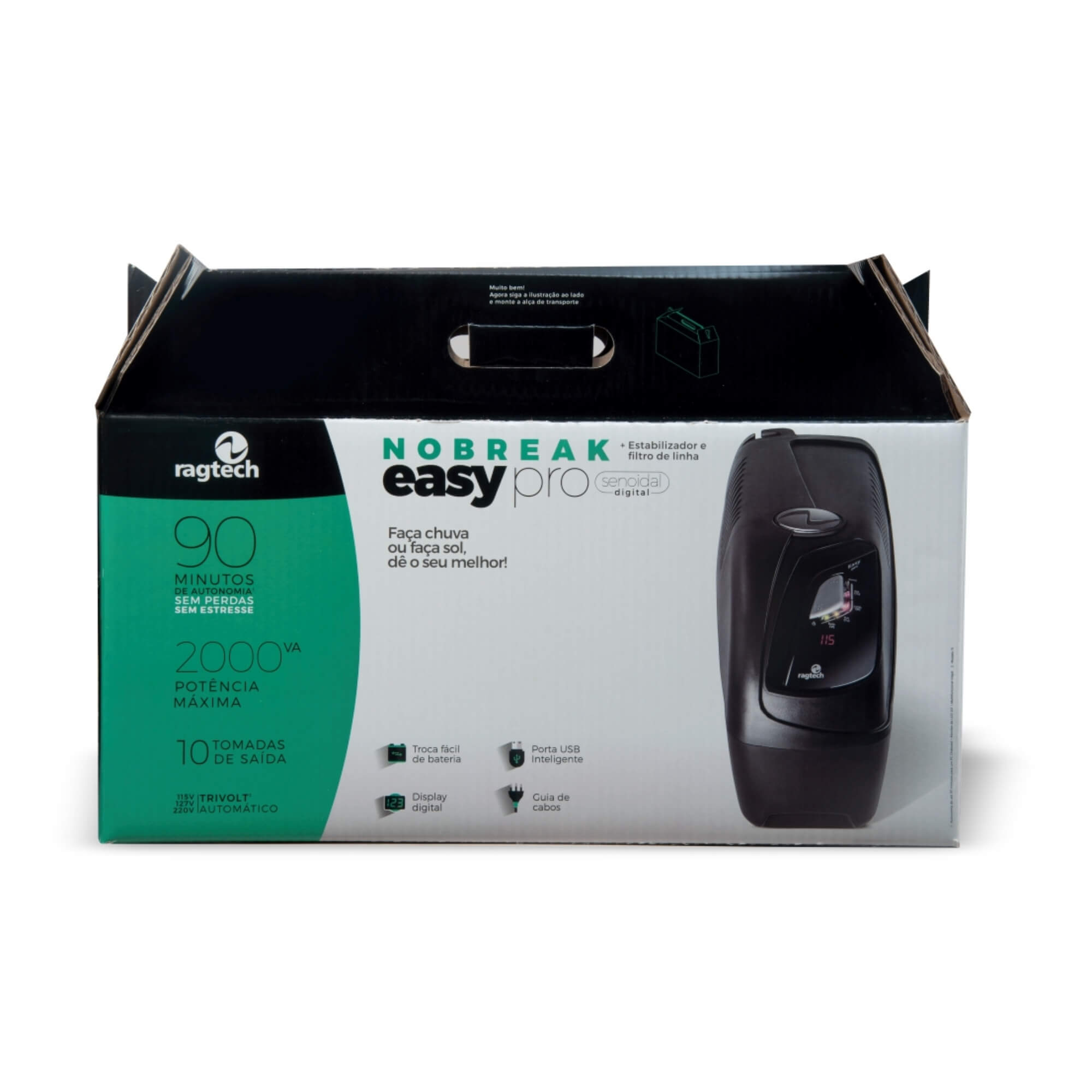 COMP Kit c/ 2 Nobreaks Ragtech Easy Pro 3200VA 10 Tomadas Senoidal Entrada Trivolt Saída 115V