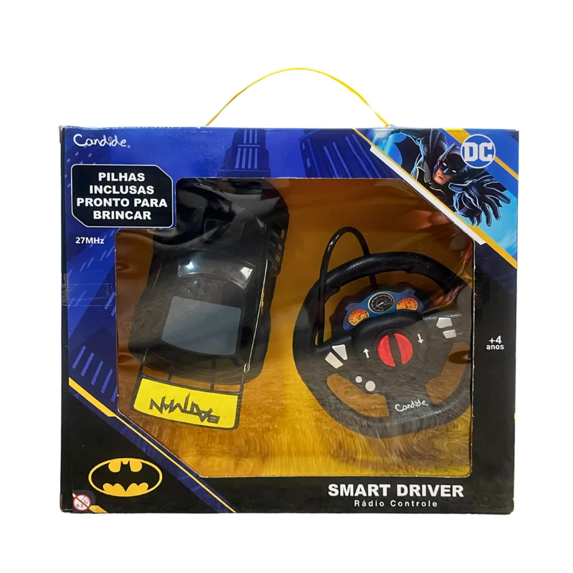 Brinquedo Infantil Carrinho de Controle Remoto Batman Smart Driver Candide - 90002