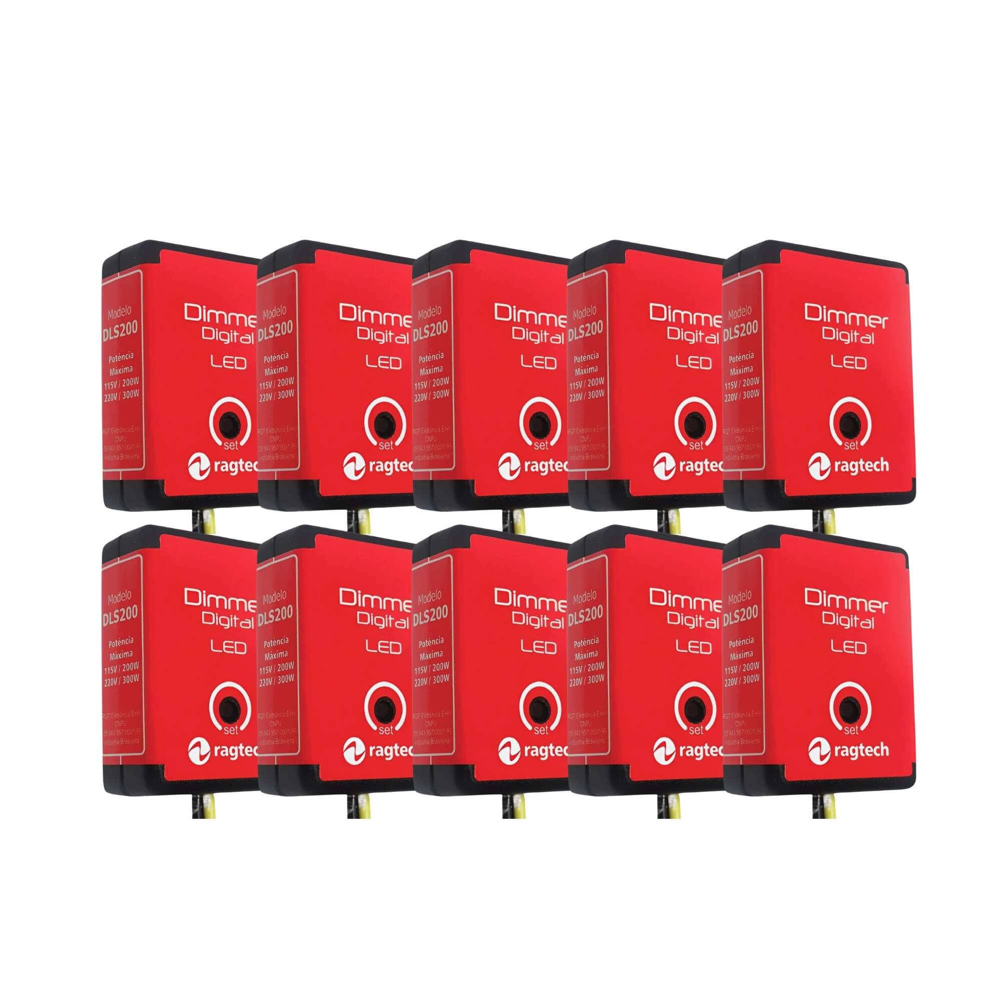Kit c/ 10 Dimmer Digital Bivolt Regulagem Intensidade Luminosa Led DLS200 - Ragtech 20DIM4440