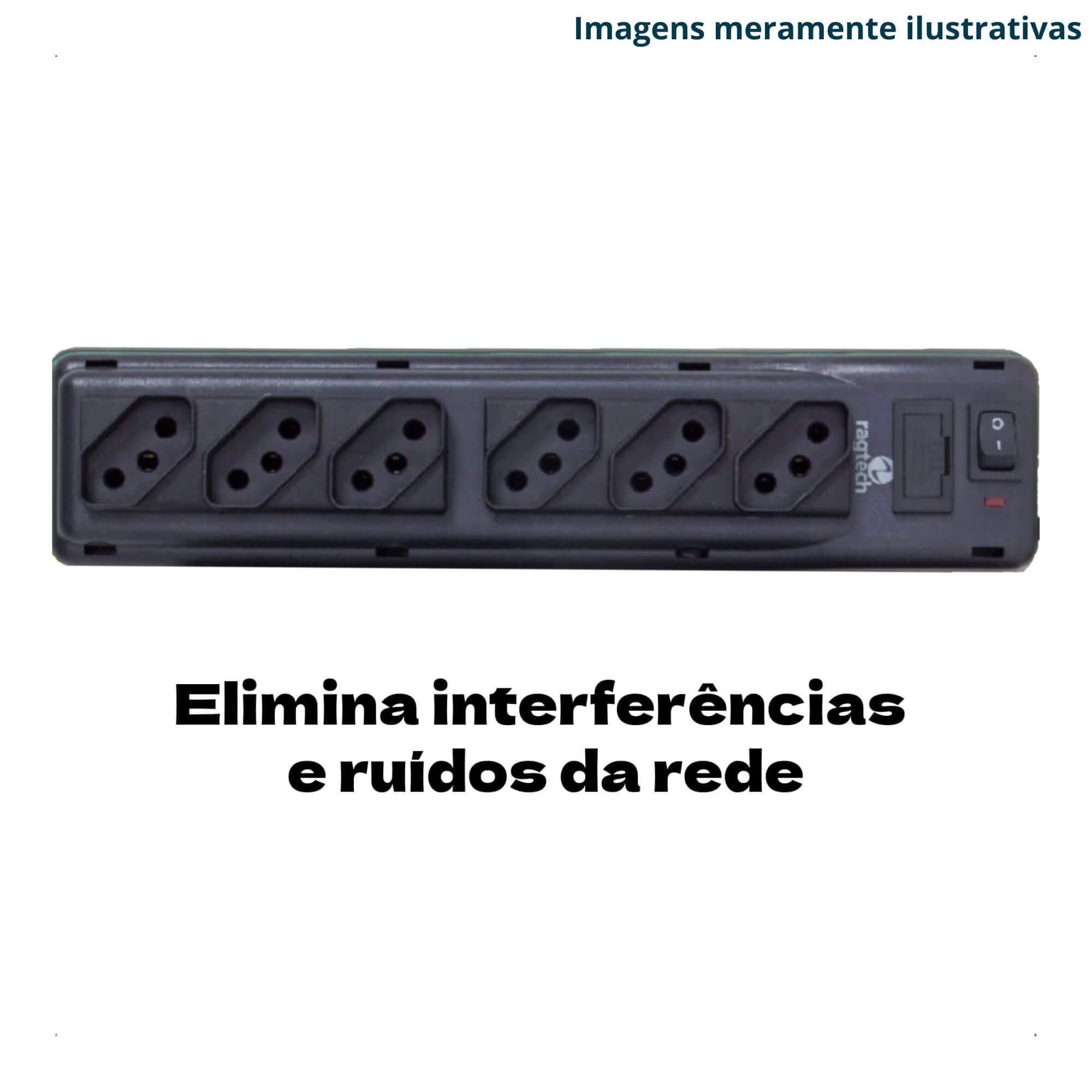 COMP Kit c/ 5 Filtro De Linha Home 6 Tomadas NBR Bivolt 115-127-220V 50-60hz 1,50M - Ragtech 2040
