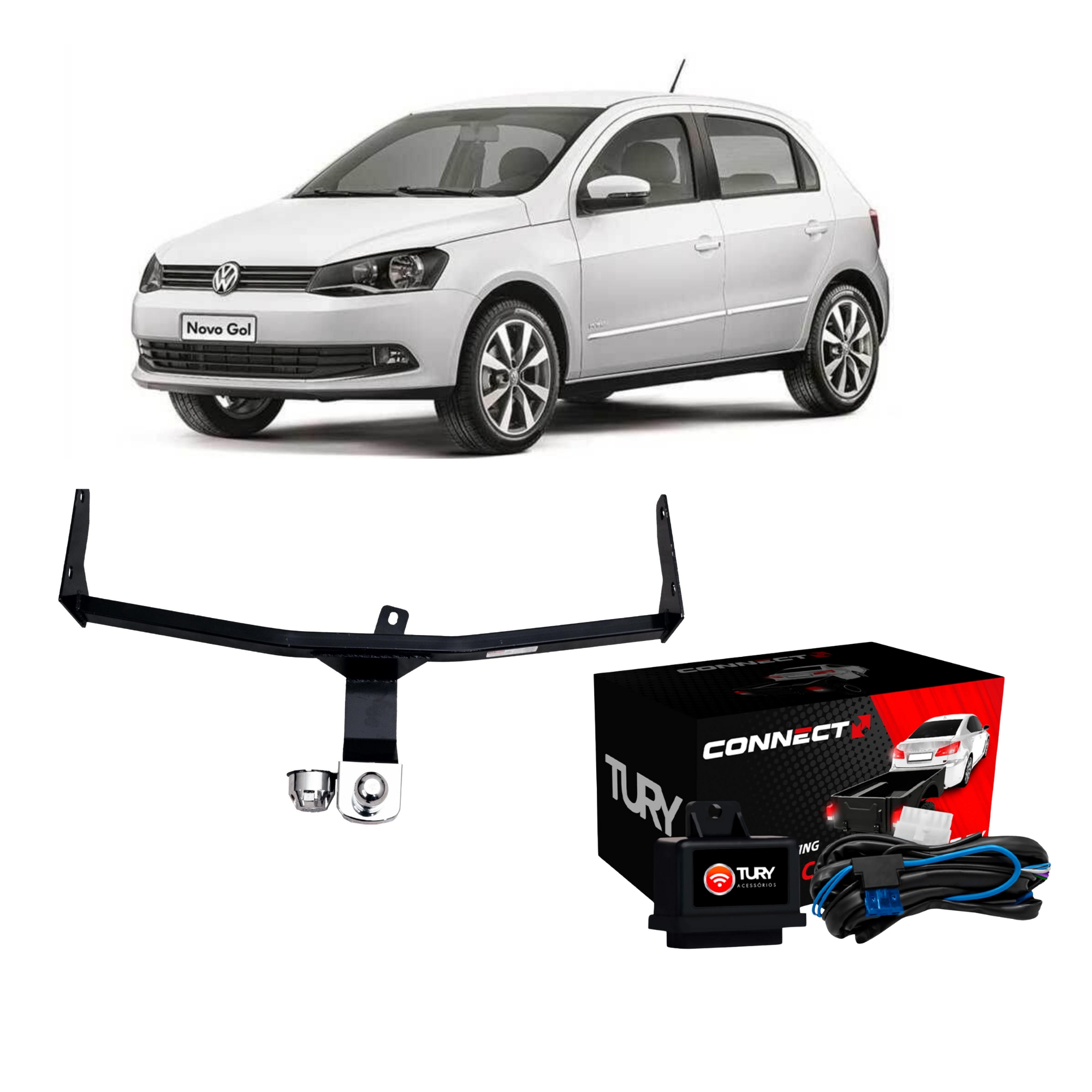 COMP Engate + Kit Elétrico  Braconi Gol G5 / Gol G6 / G7 /G8 de 2008 até 2023 Fixo Tração 450Kg - VW-34 Connect 1.0