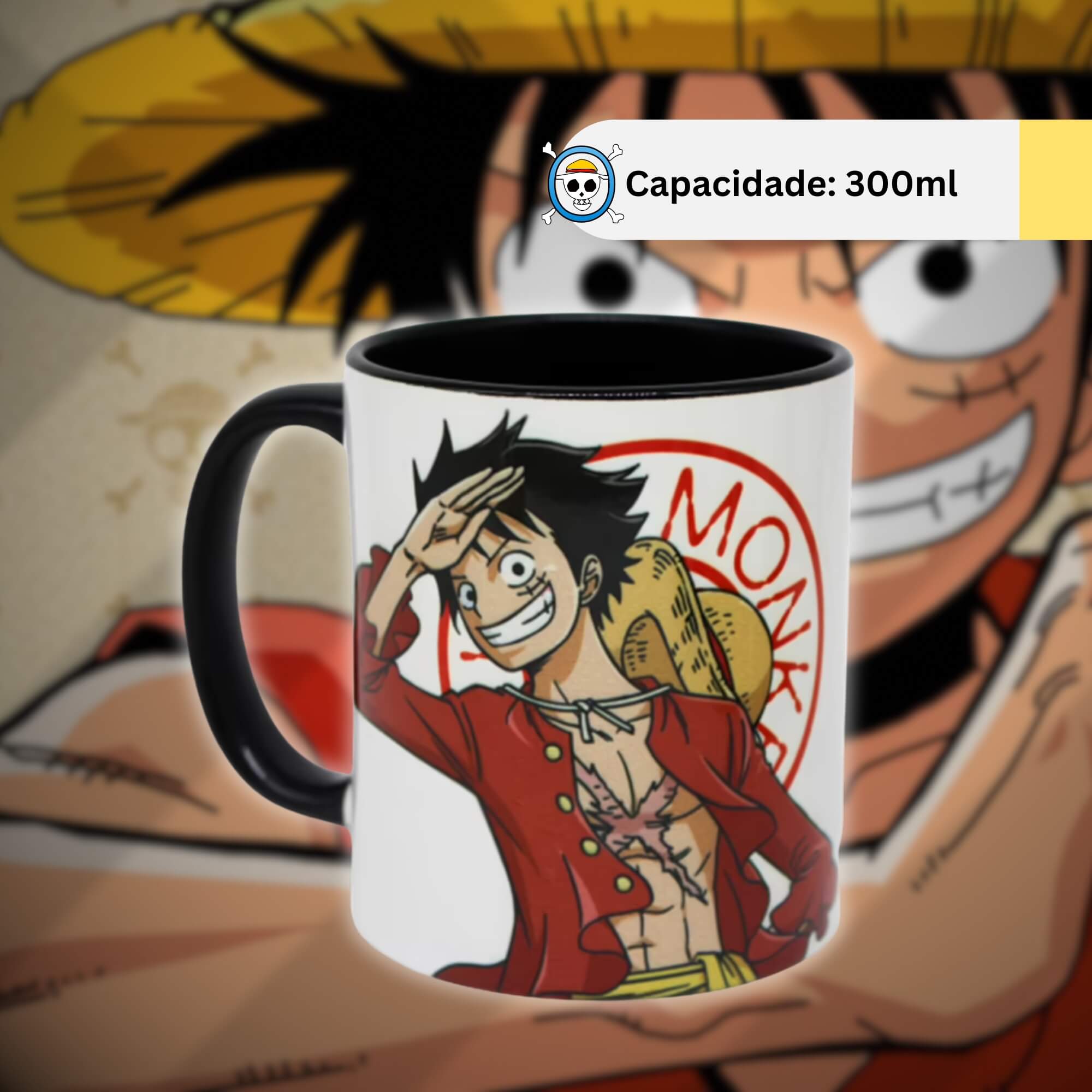 Caneca Pop 350ml Monkey D. Luffy Zona Criativa - 10025347