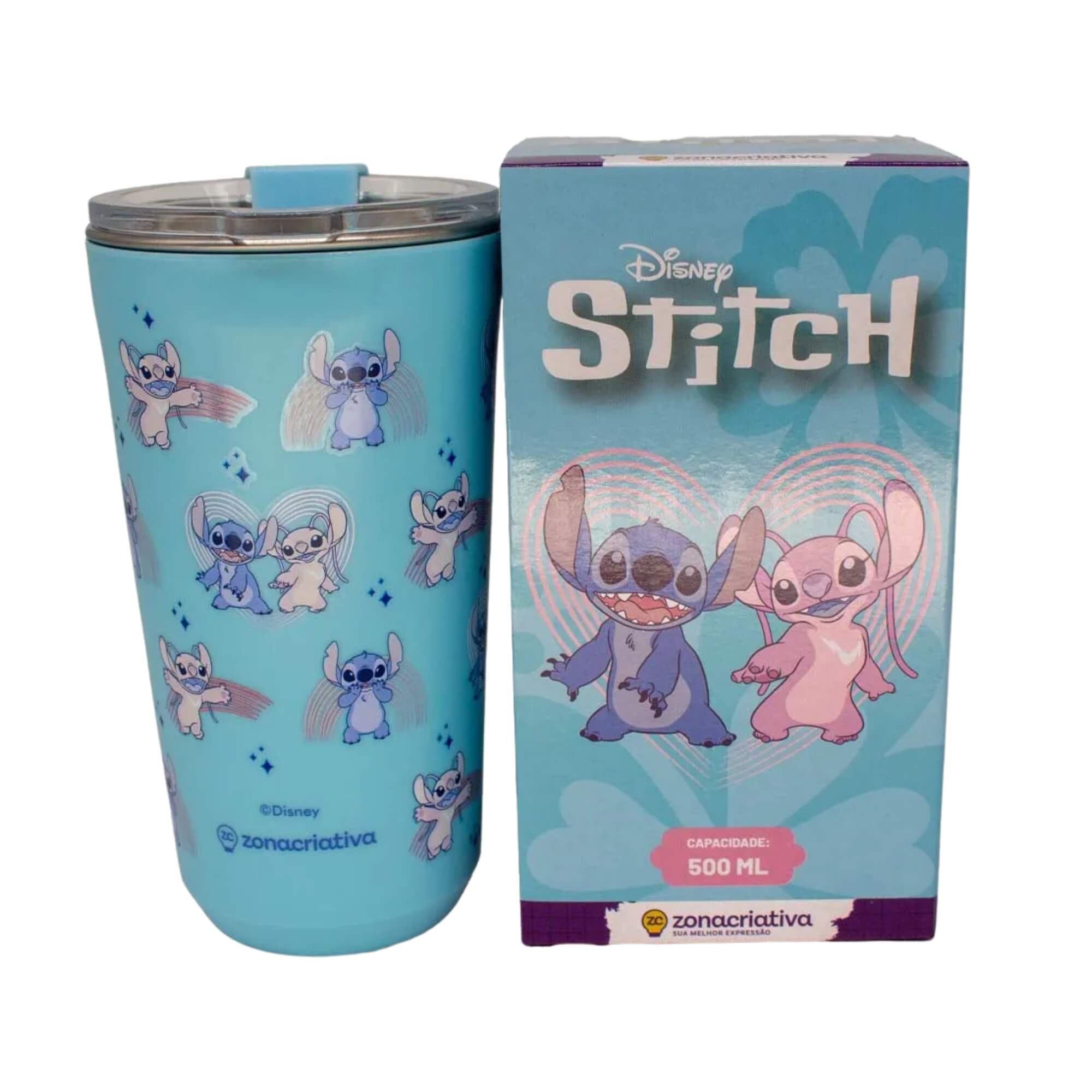 Copo Sky Stitch Namorados 500ml Zona Criativa - 10025652
