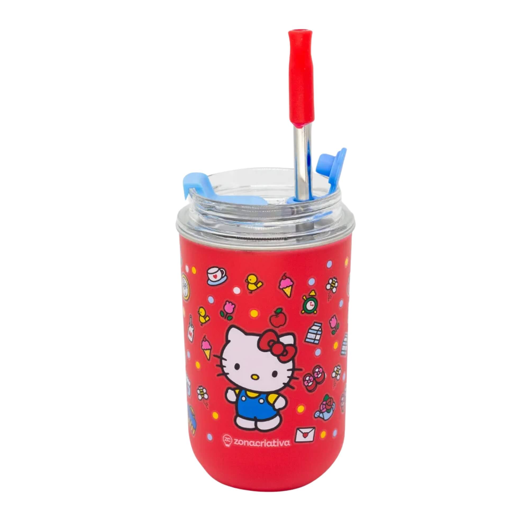 Copo Neo com Canudo 300ml Hello Kitty Zona Criativa - 10025963