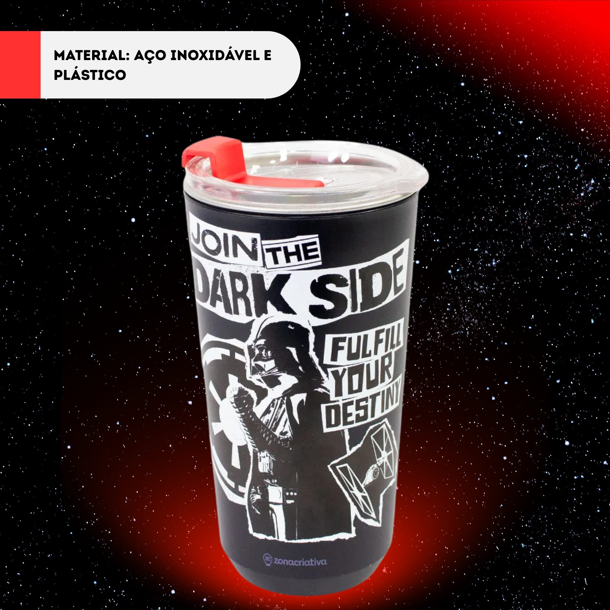 Copo Sky 500ml Star Wars Darkside Zona Criativa - 10025980