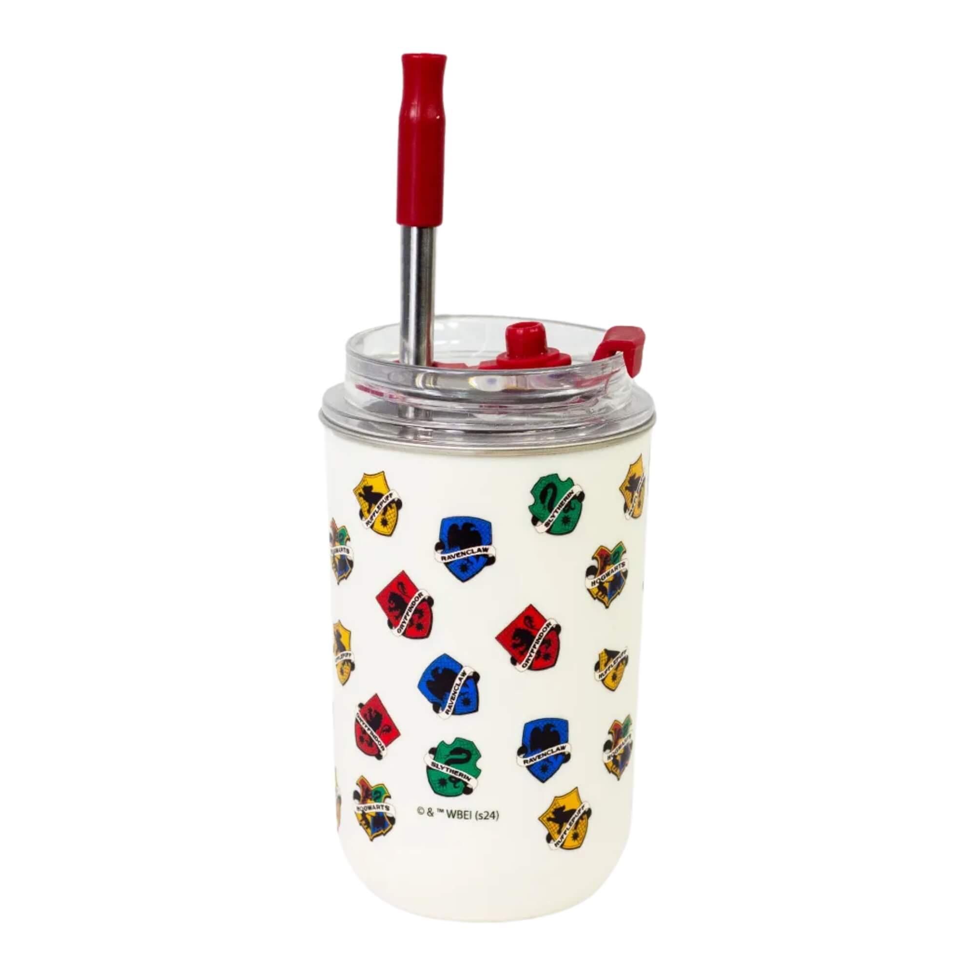 Copo Neo com Canudo 300ml Hogwarts Zona Criativa - 10026010