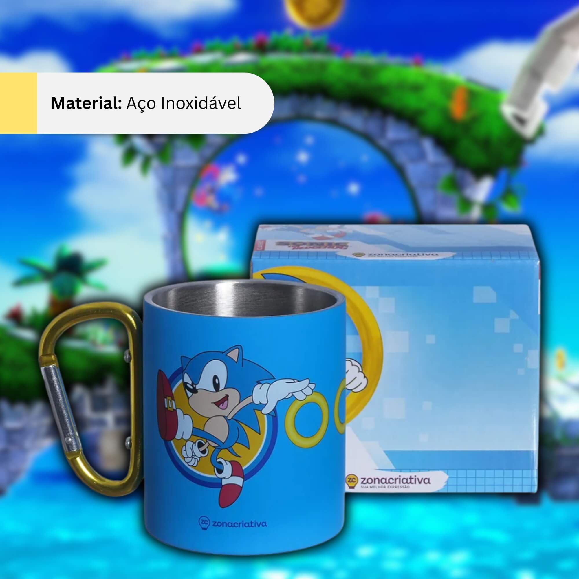 Caneca Mosquetão 300ml Sonic Zona Criativa - 10026014