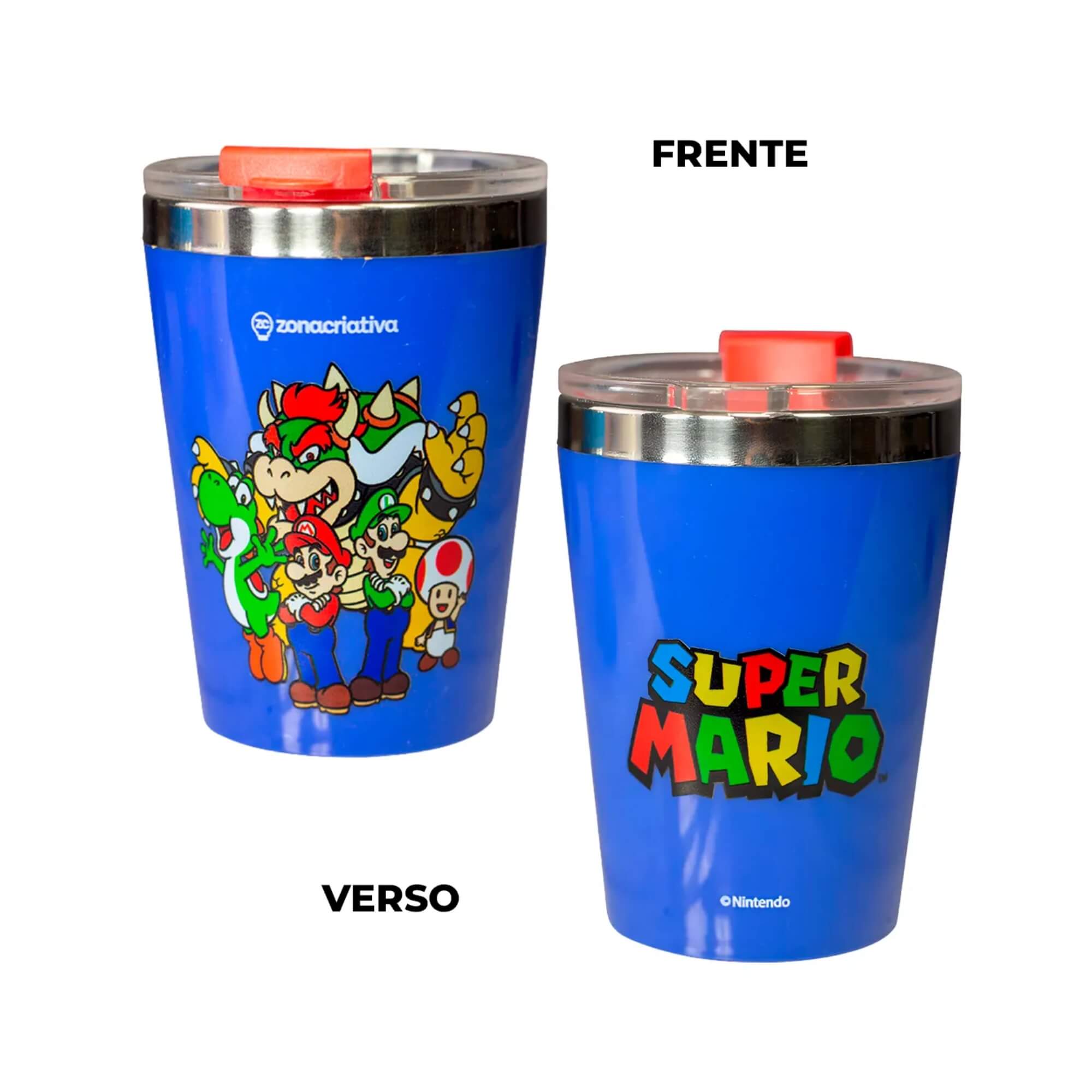 Copo Viagem Snap 300ml Super Mario e Amigos Zona Criativa - 10026051