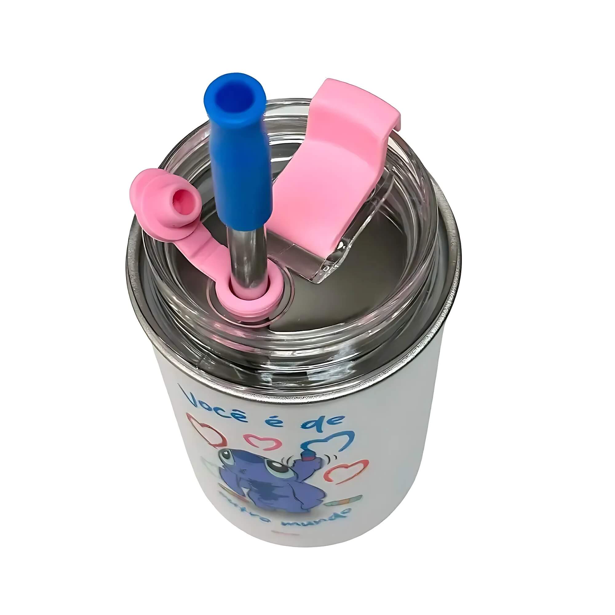 Copo Neo c/ Canudo 300ml Stitch e Angel Namorados Zona Criativa - 10026386