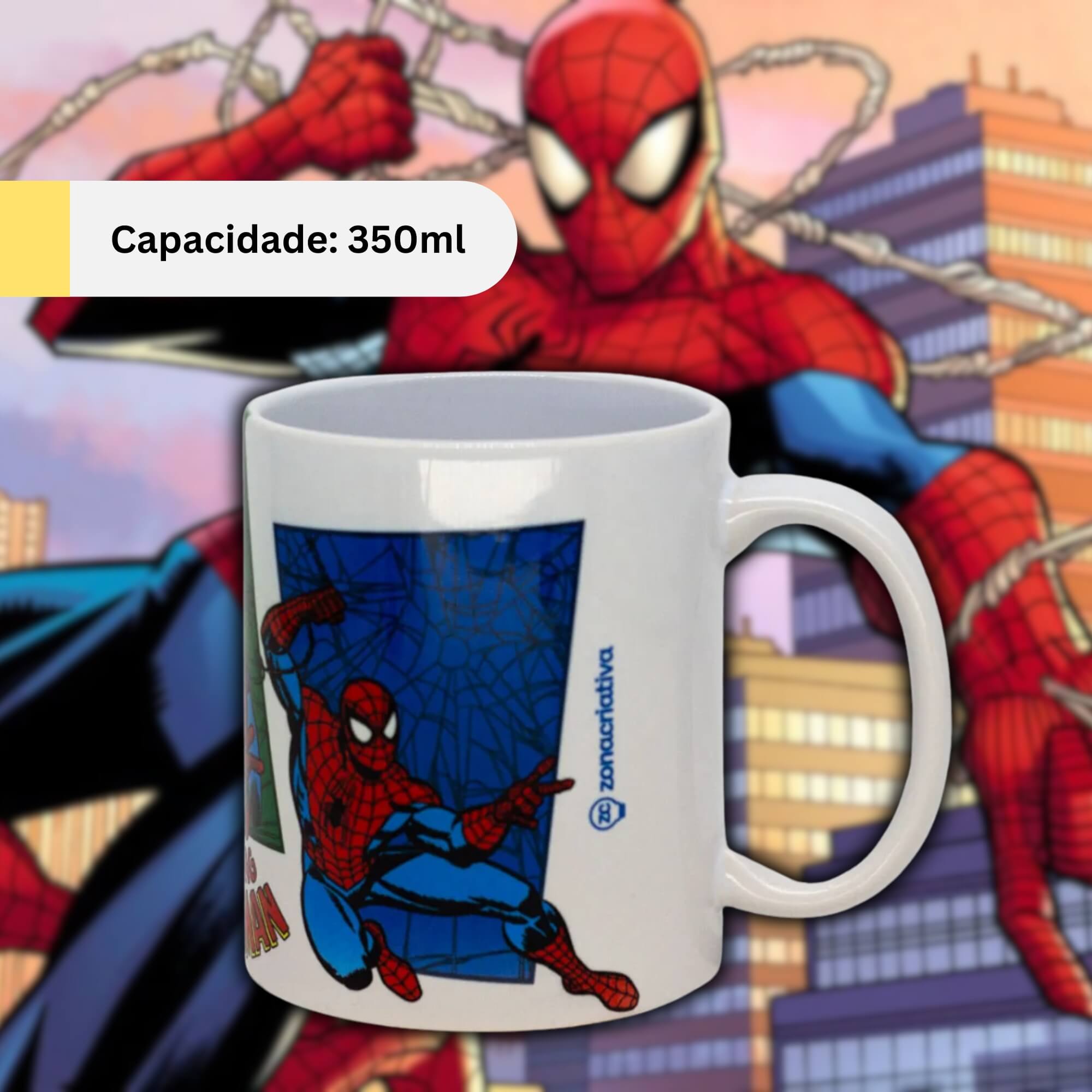 Caneca Pop 350ml Homem-Aranha - Marvel Zona Criativa - 10026429