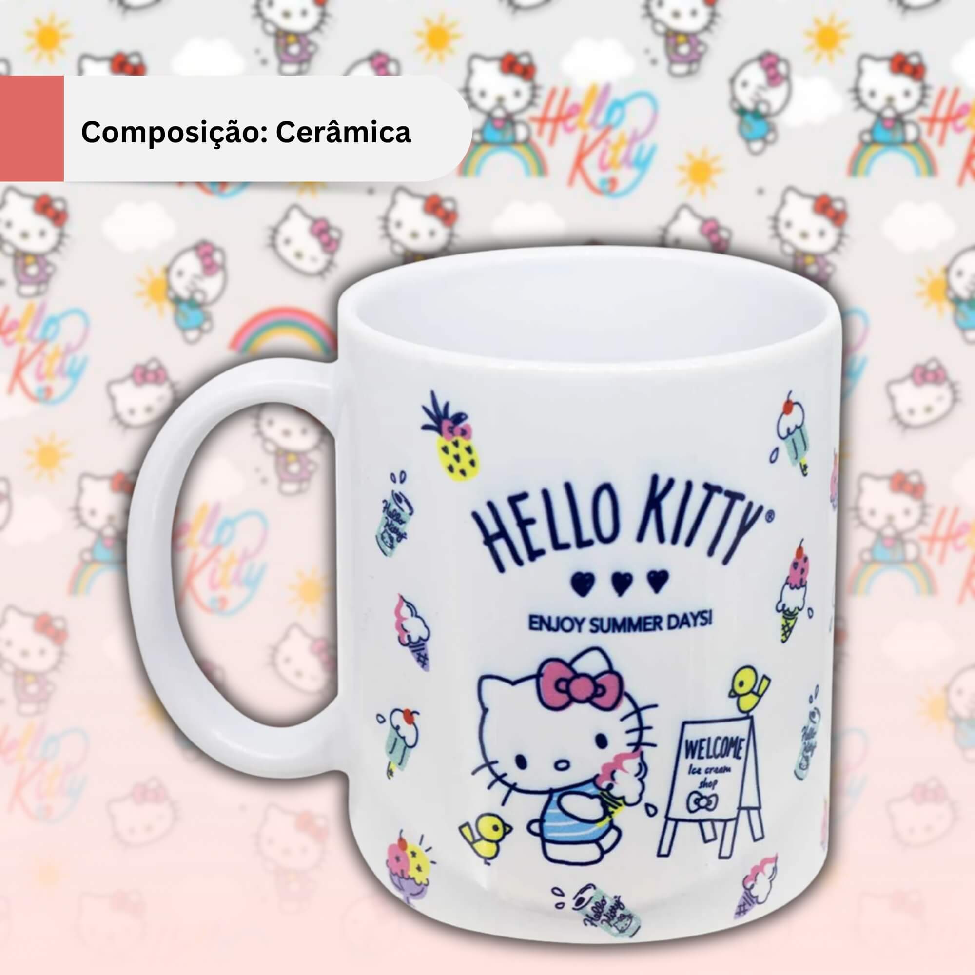 Caneca Pop 350ml New Gift Hello Kitty Sorvete Zona Criativa - 10026432