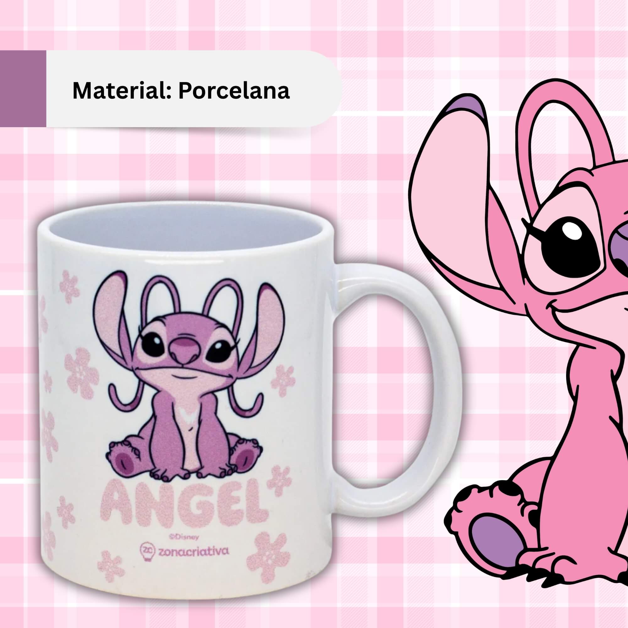 Caneca Pop 350ml New Gift Angel Flowers Zona Criativa - 10026434