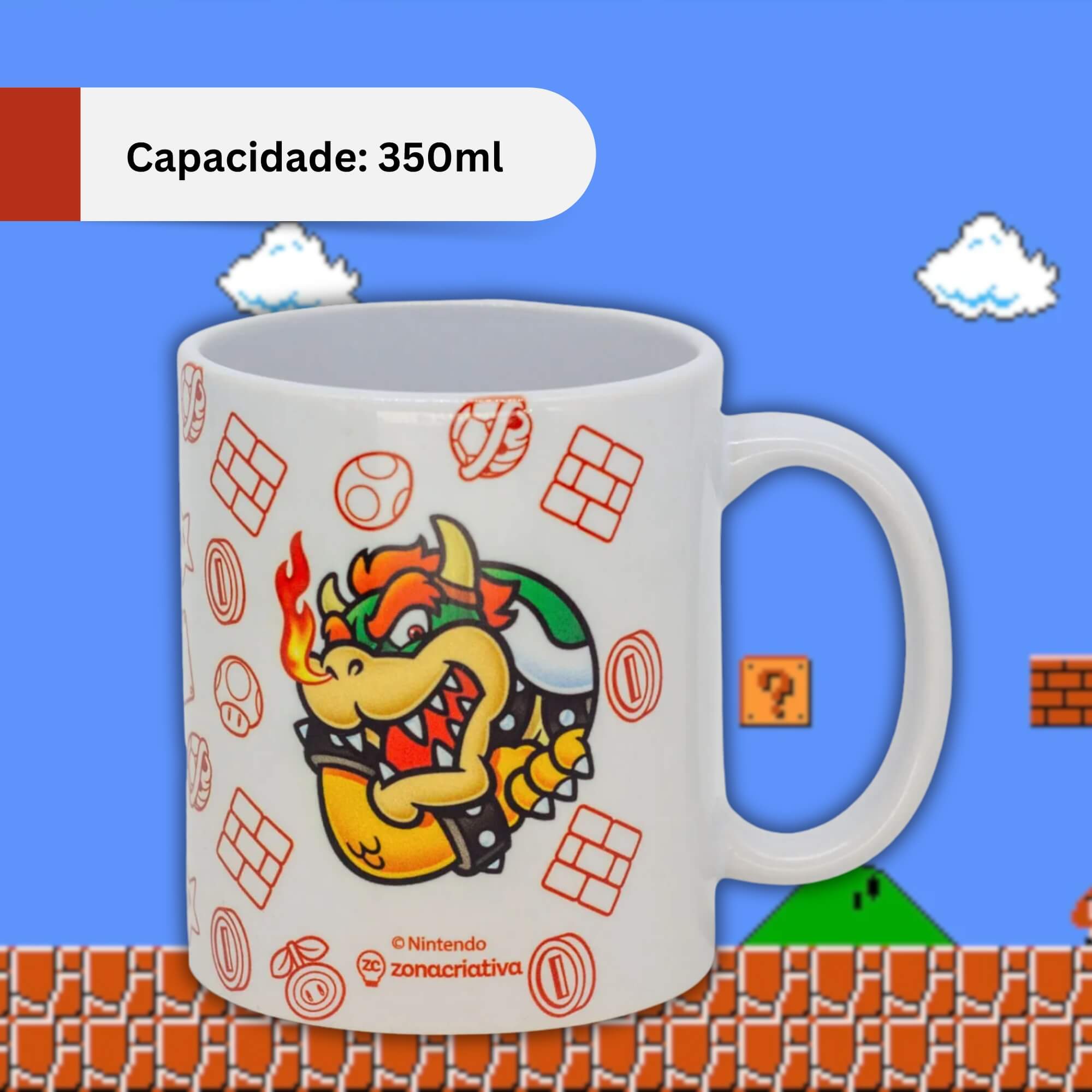 Caneca Pop 350ml New Gift Mario Bowser Zona Criativa - 10026439