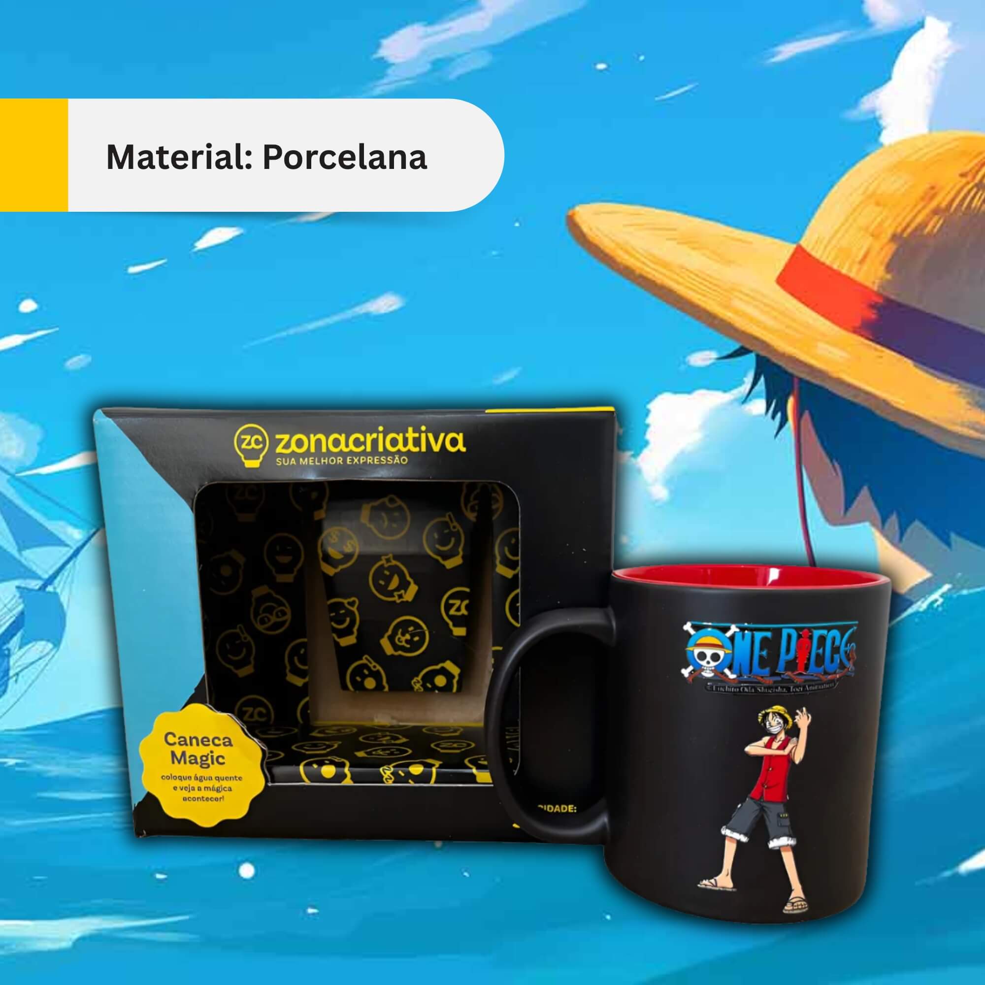 Caneca Magic 300ml One Piece Zona Criativa - 10026467