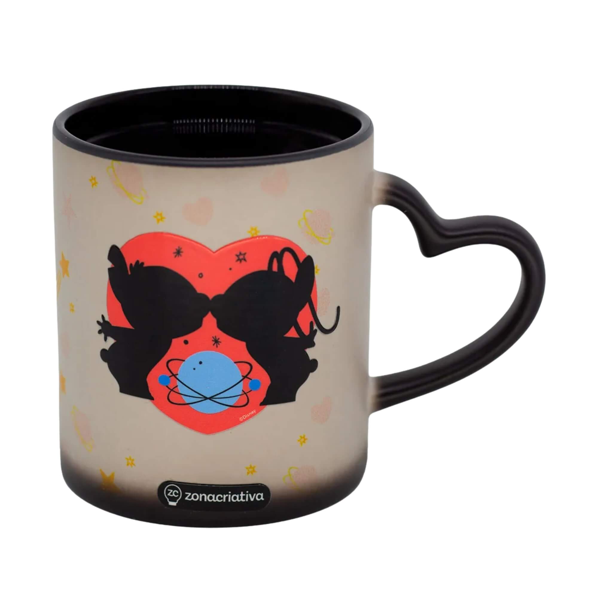 Caneca Coração Mágica 300ml Stitch Namorados - Disney Zona Criativa - 10026508