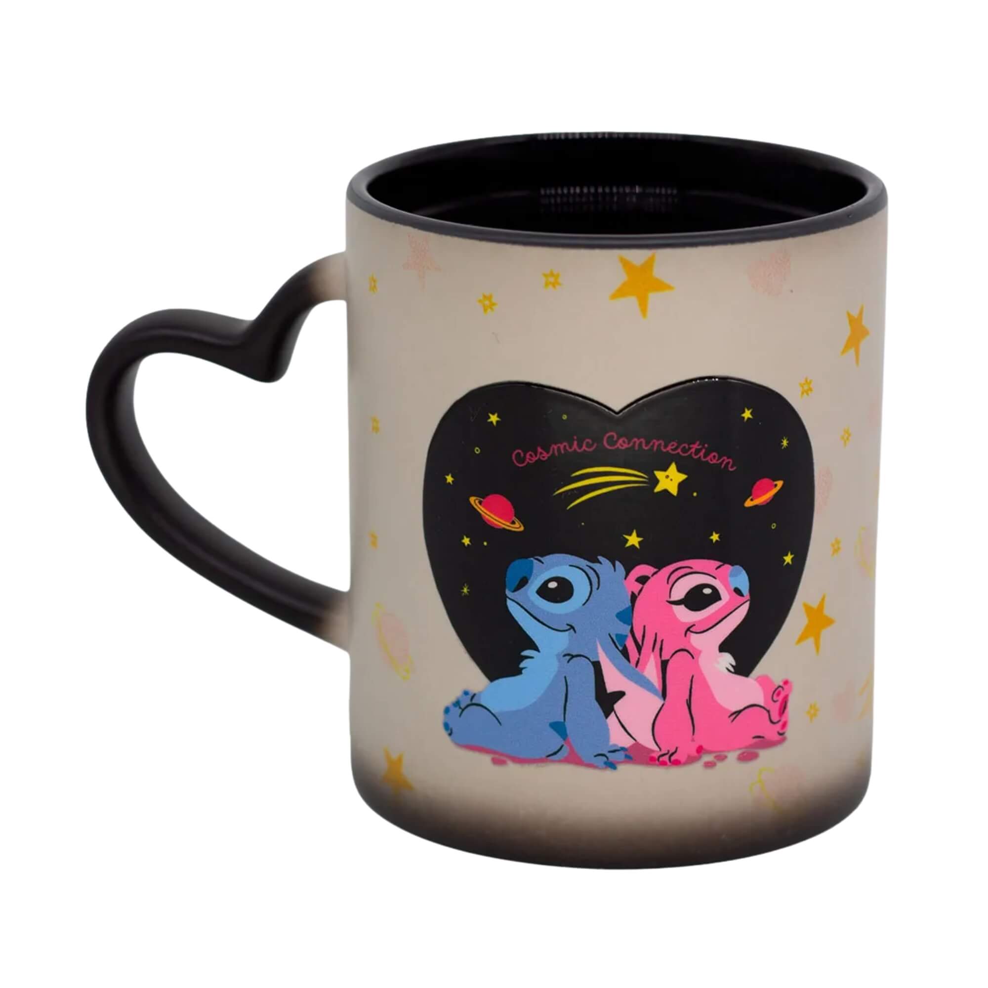 Caneca Coração Mágica 300ml Stitch Namorados - Disney Zona Criativa - 10026508