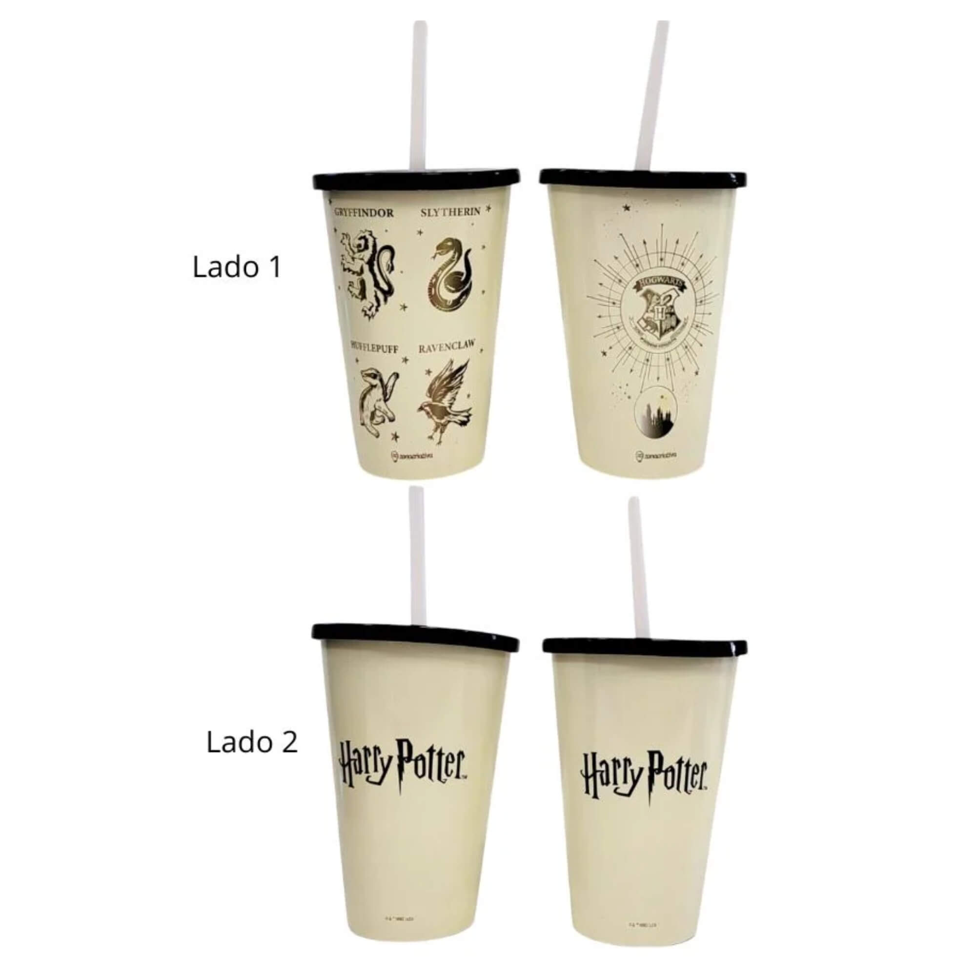 Kit Almofada Pipoca Fibra Suede Harry Potter Casas Zona Criativa - 10065407