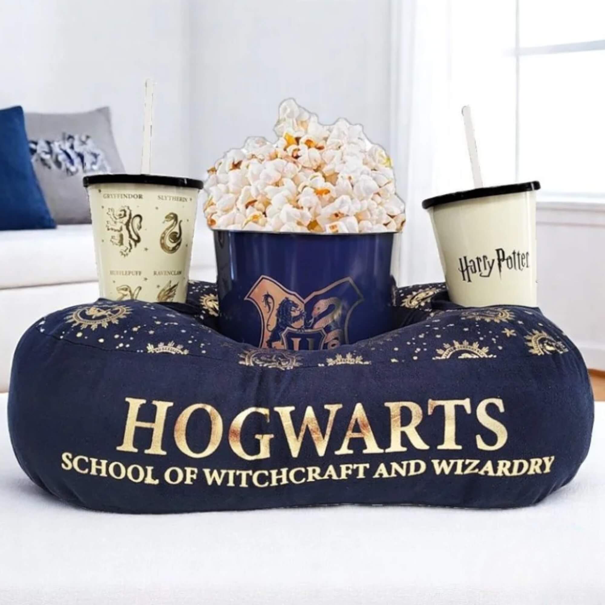 Kit Almofada Pipoca Fibra Suede Harry Potter Casas Zona Criativa - 10065407