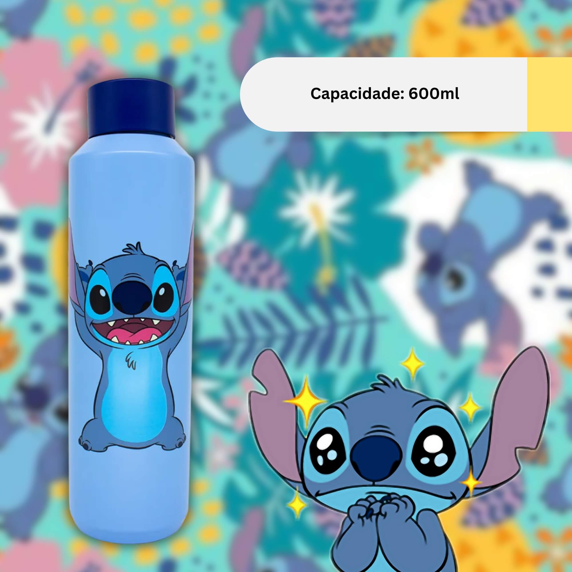 Garrafa Acqua 600ml Stitch – Disney Zona Criativa - 10072717